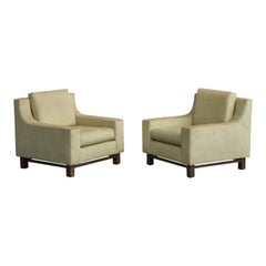 Sergio Rodrigues, Lounge Chairs, Fabric, Wood, Brazil, 1960s