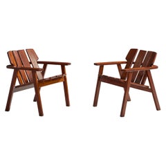 Sergio Rodrigues, Lounge Chairs, Wood, Brazil, 1978
