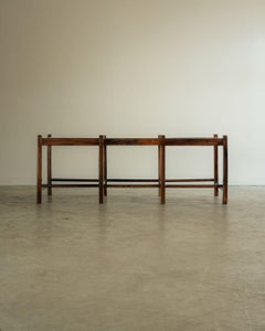 Sergio Rodrigues Marcos Three-Seat Bench in Jacaranda and Cane, Oca, 1960s