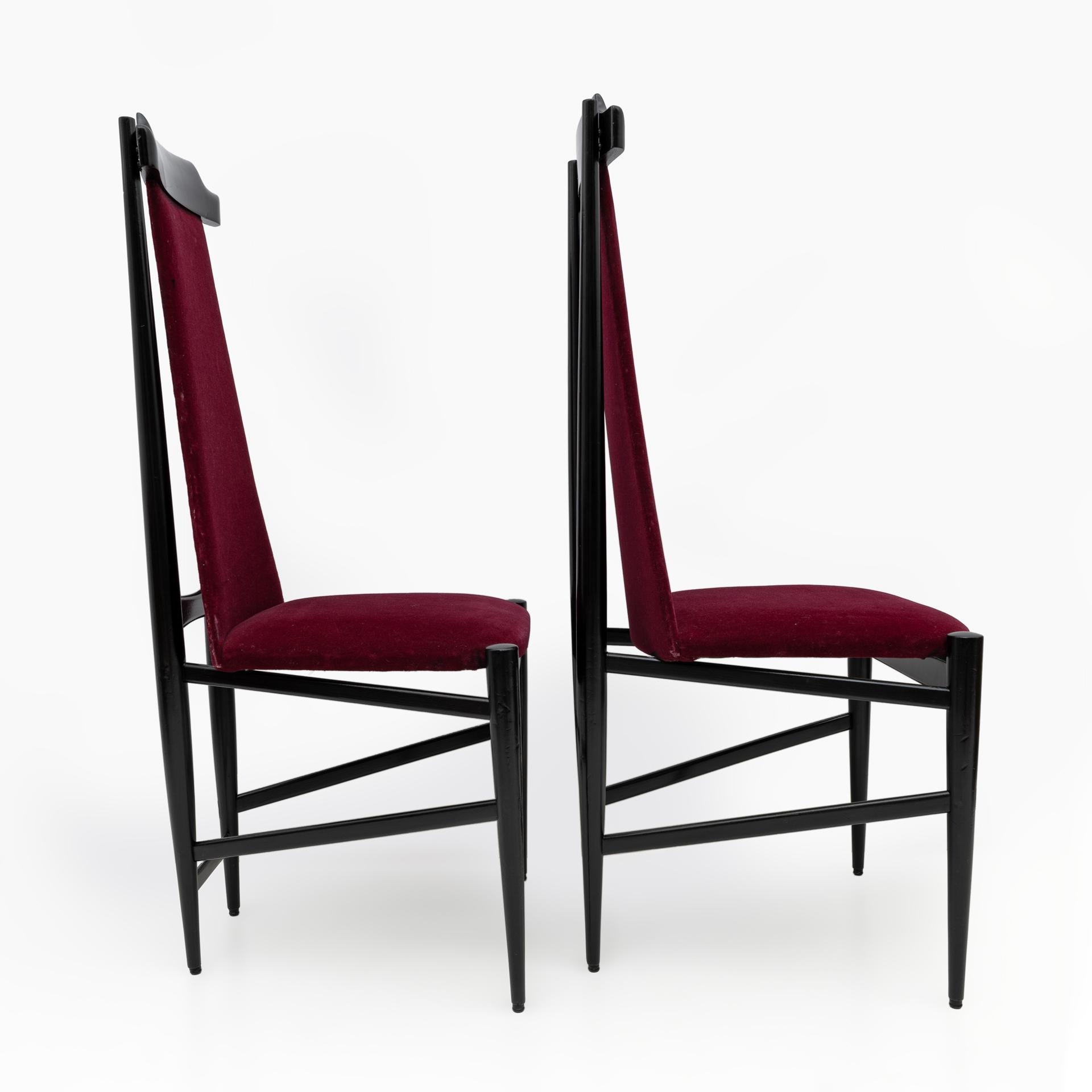 Ebonized Sergio Rodrigues Mid-century Modern Brazil Chairs, 1960s For Sale