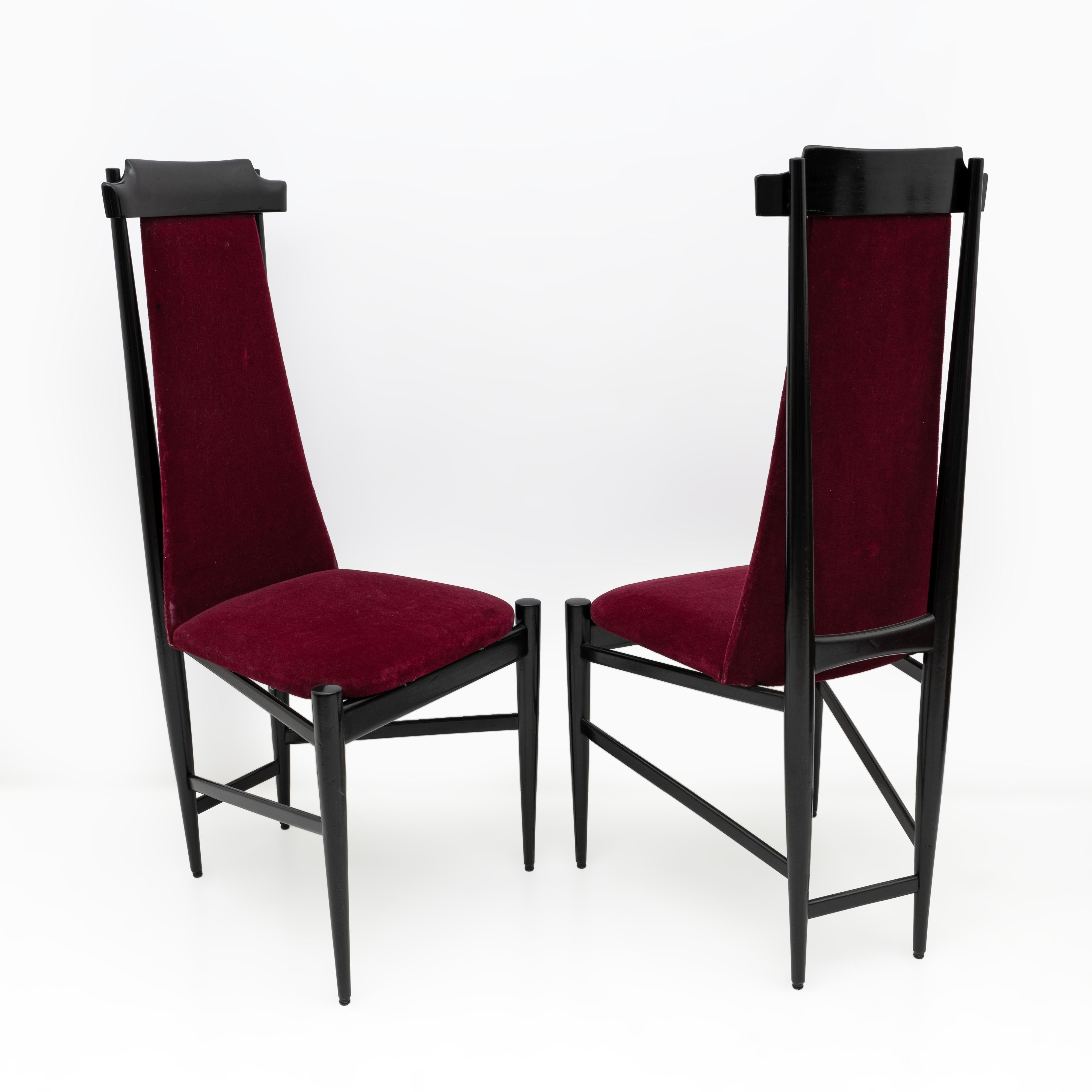 Velvet Sergio Rodrigues Mid-century Modern Brazil Chairs, 1960s For Sale