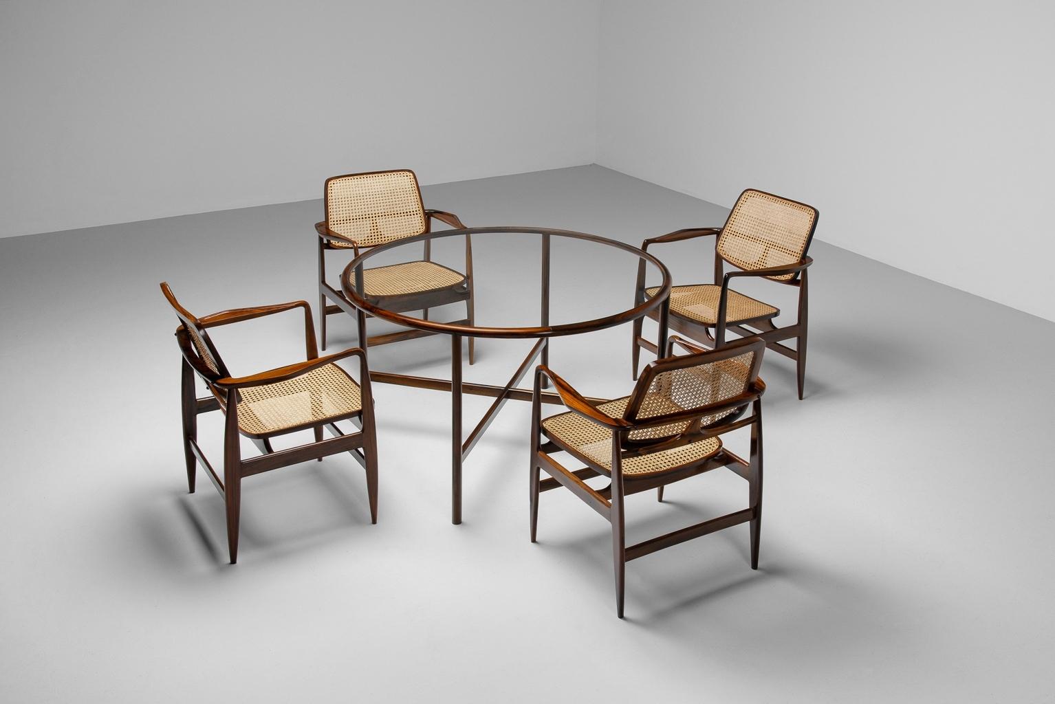 Brazilian Sergio Rodrigues Oscar arm chairs OCA Brazil 1956