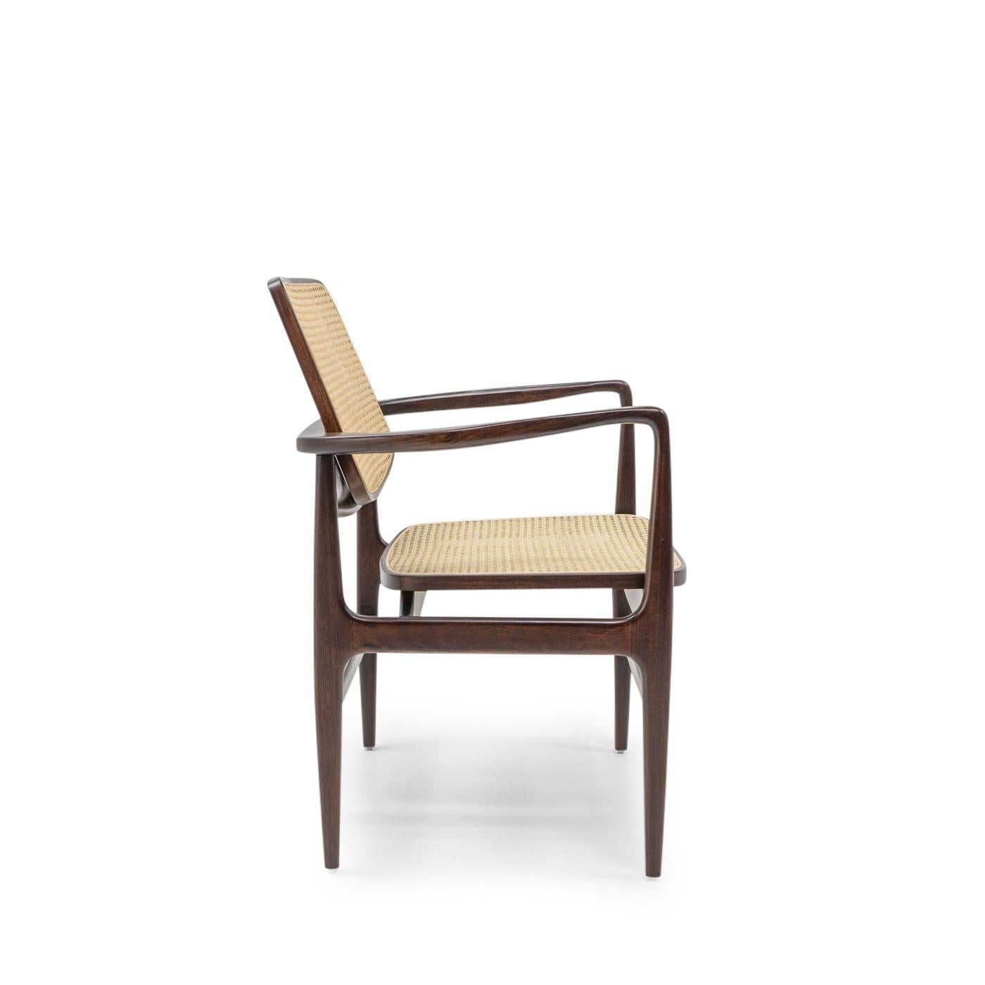 Mid-Century Modern Sergio Rodrigues, chaise de salle à manger Oscar par LinBrasil en vente