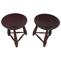 Sergio Rodrigues Pair of "Mocho" Stools, Manufactured by Oca, Brazil