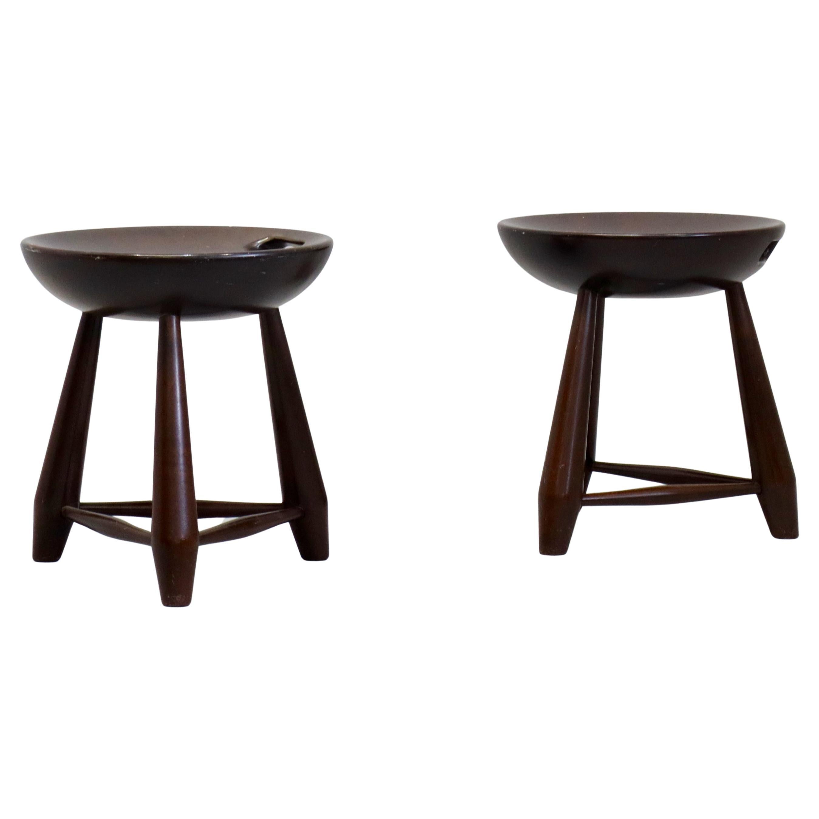 Sergio Rodrigues Pair of "Mocho" Stools, Manufactured by Oca, Brazil