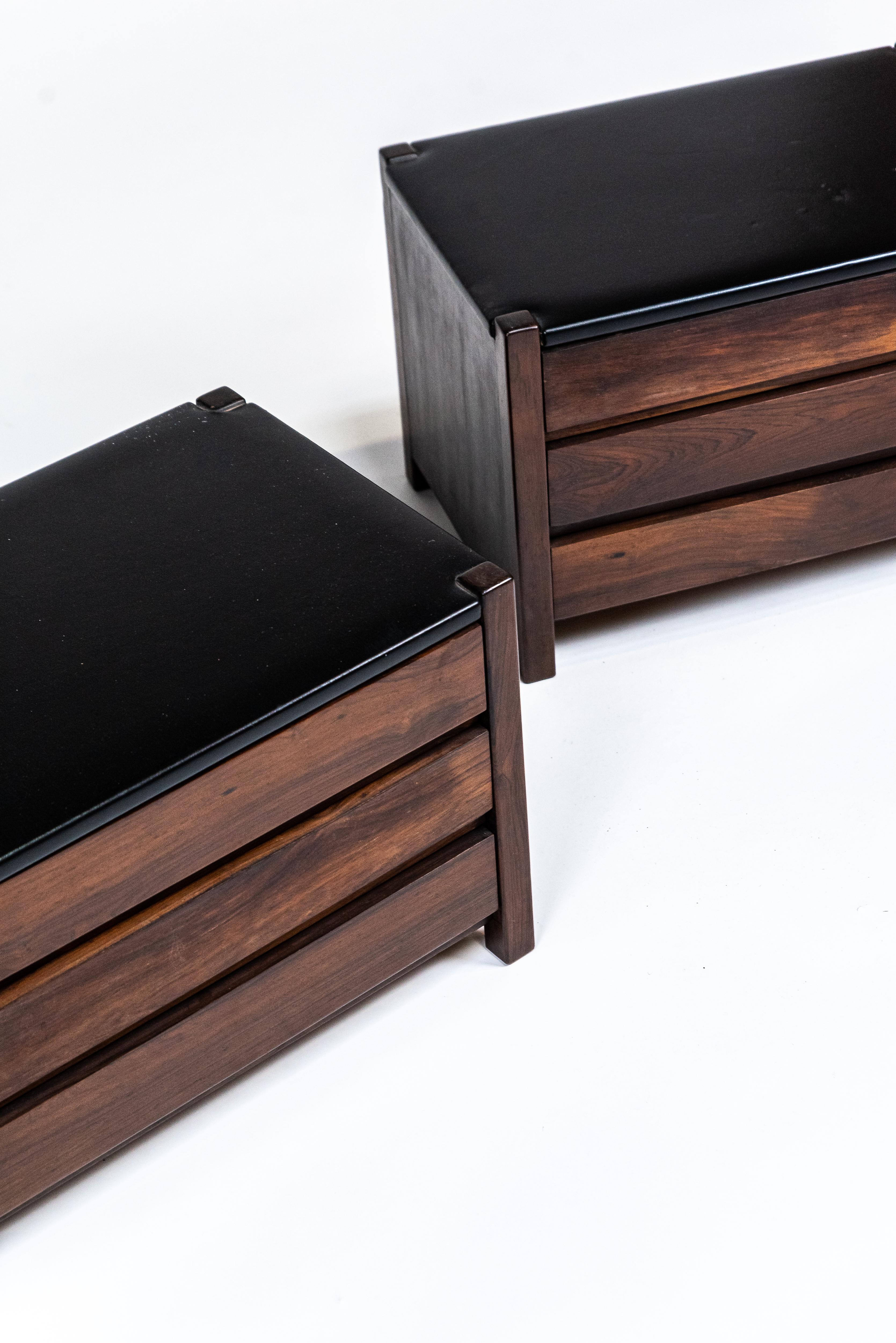 Brazilian Sergio Rodrigues, Pair of Night Stands, 1960's