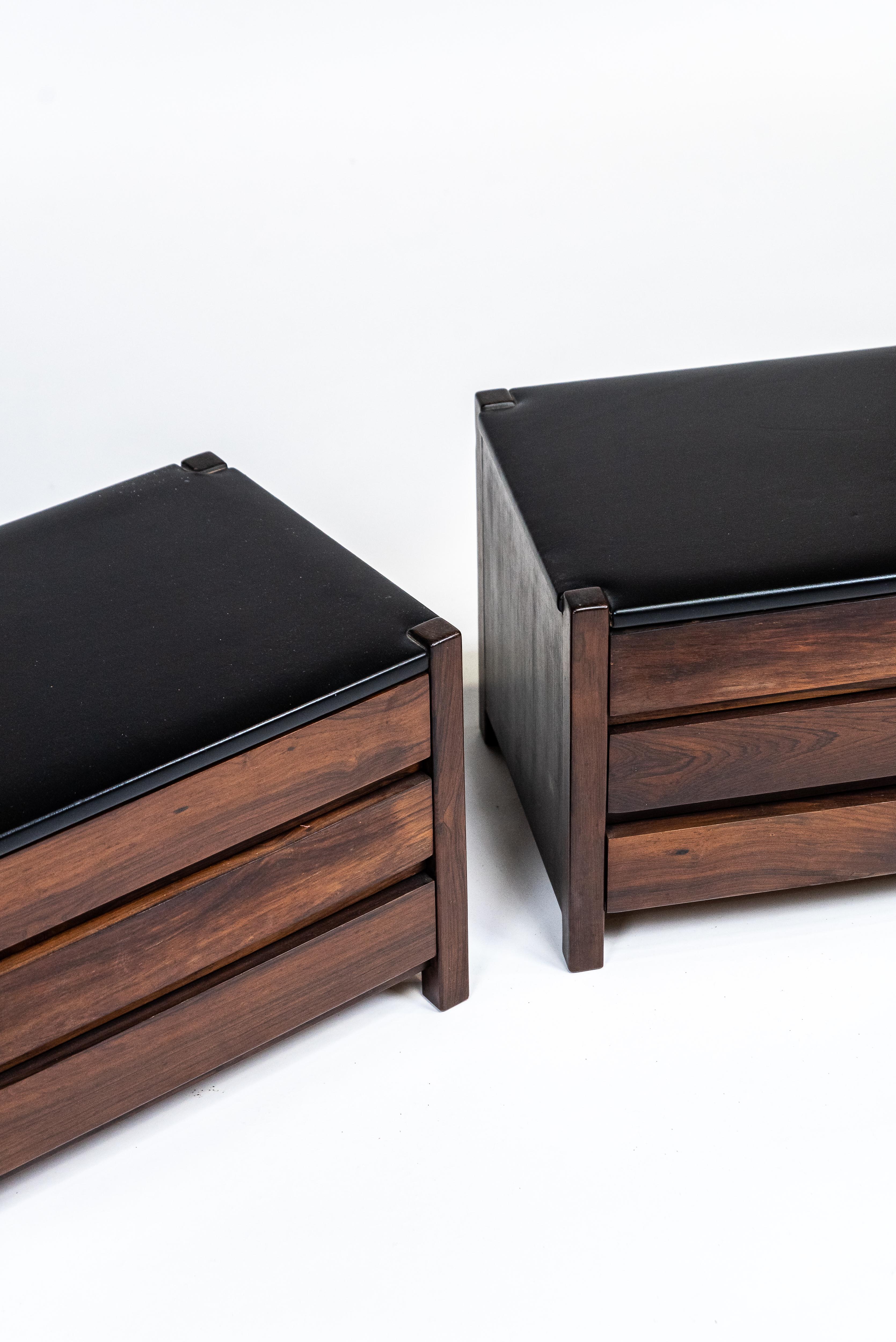 20th Century Sergio Rodrigues, Pair of Night Stands, 1960's