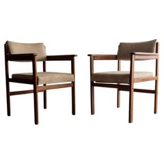 Sergio Rodrigues Pair of Tião Armchairs in Solid Freijó Wood, Oca, 1950s