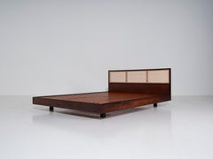 Sergio Rodrigues, Queen Bed, Rosewood & Cane, Brazil, 1950s