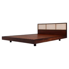 Sergio Rodrigues, Queen Bed, Rosewood & Cane, Brazil, 1950s