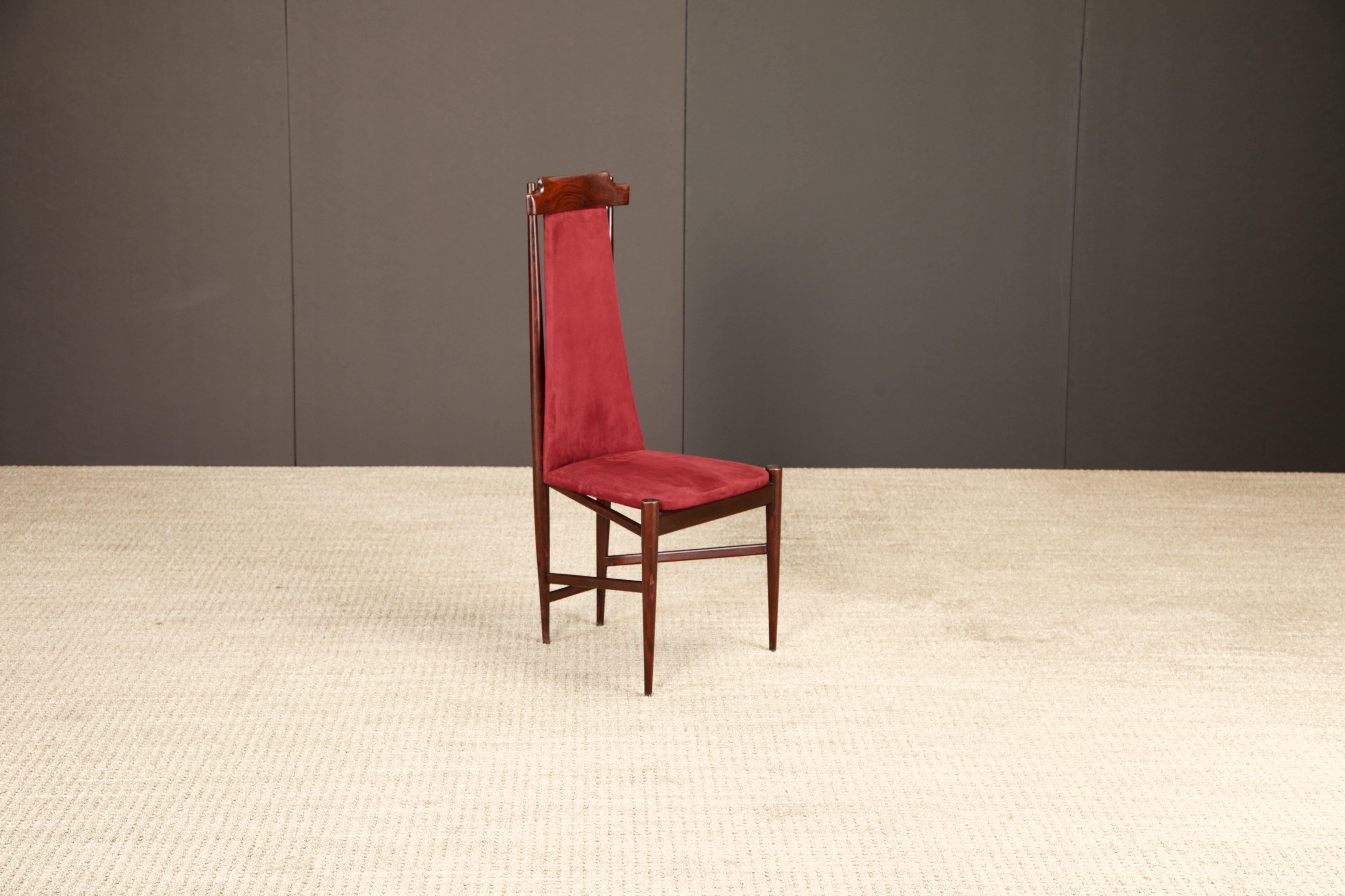 Sergio Rodrigues Set of 6 Brazilian Modern Dining Chairs in Rosewood, 1950s For Sale 7