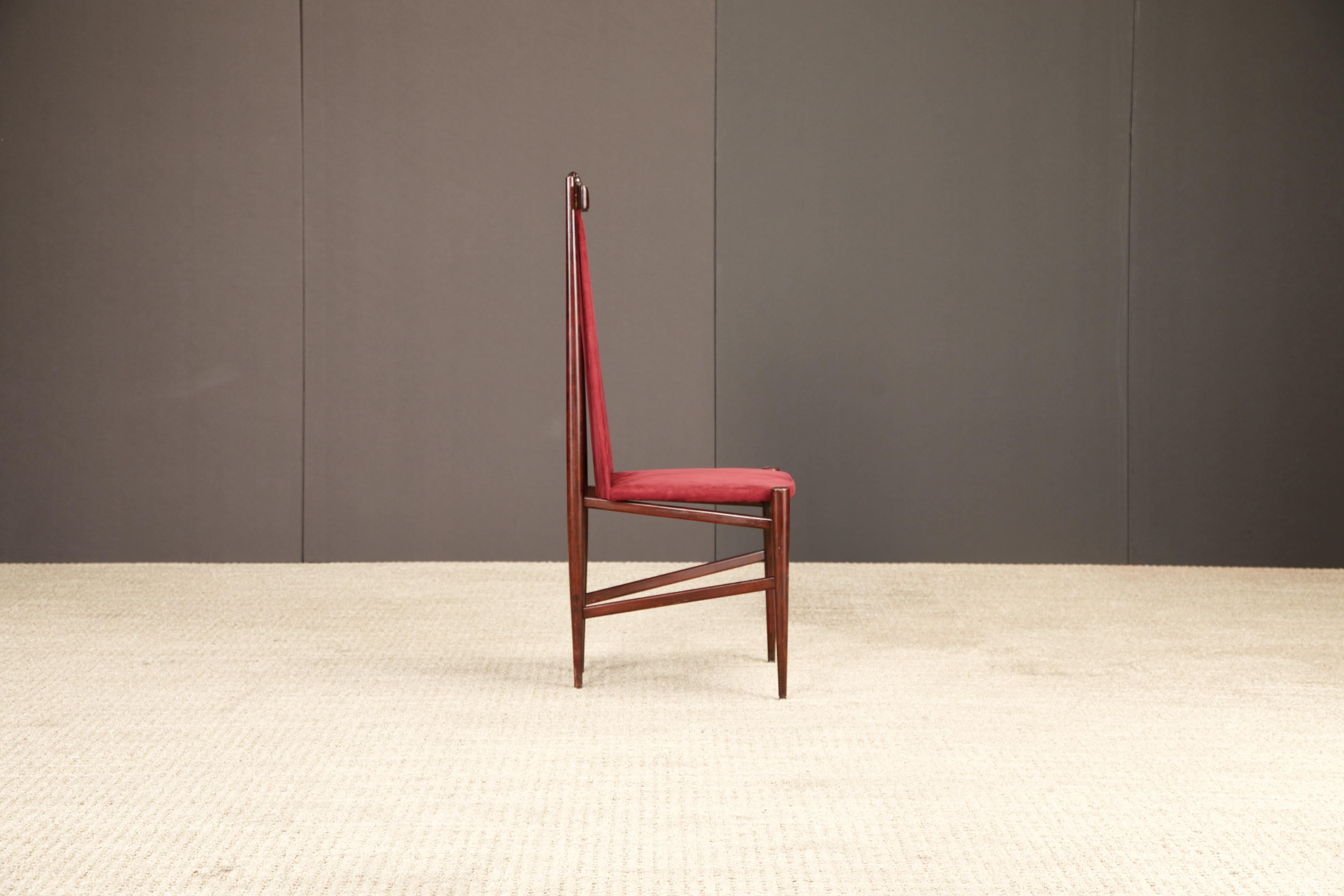 Sergio Rodrigues Set of 6 Brazilian Modern Dining Chairs in Rosewood, 1950s For Sale 8