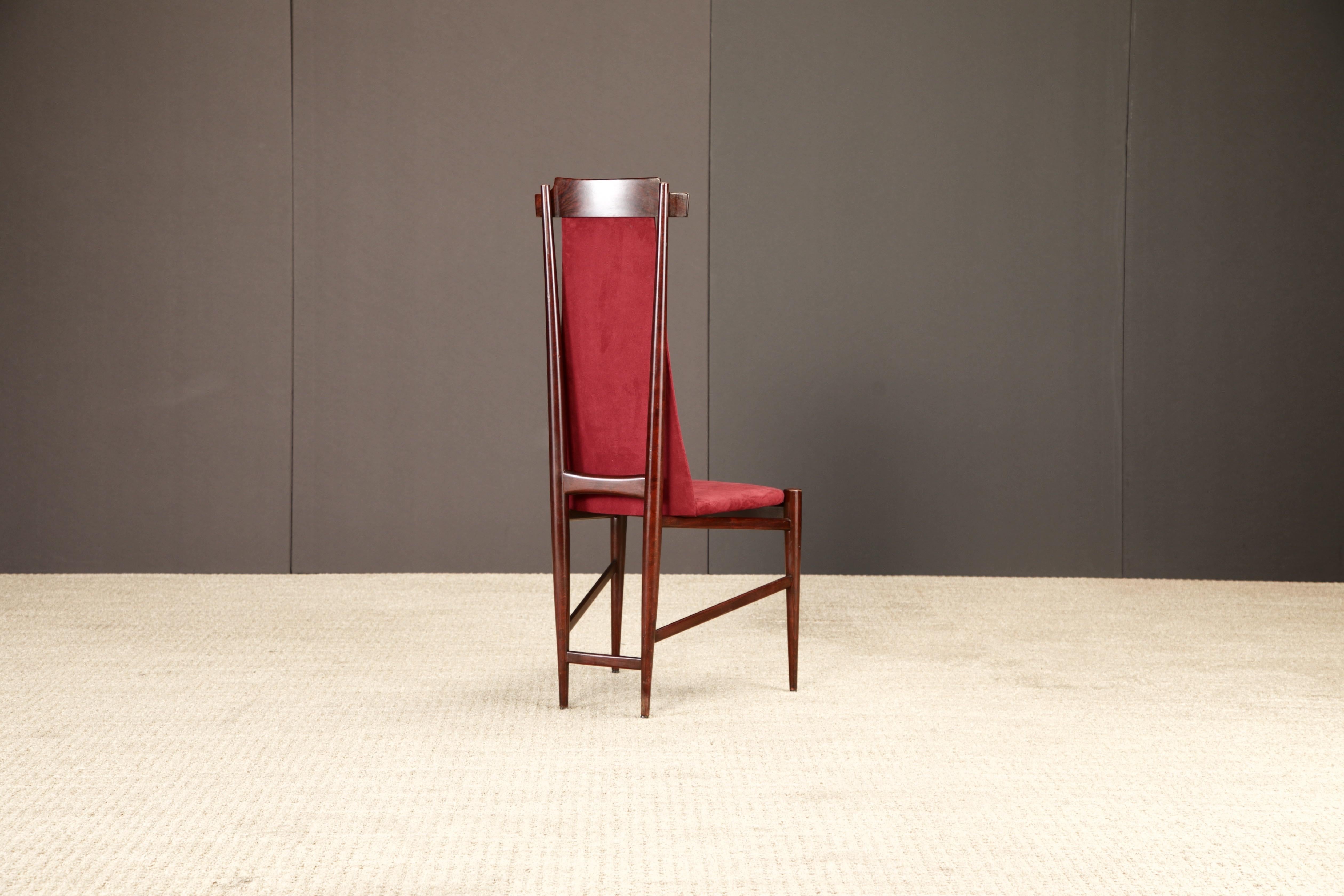 Sergio Rodrigues Set of 6 Brazilian Modern Dining Chairs in Rosewood, 1950s For Sale 9