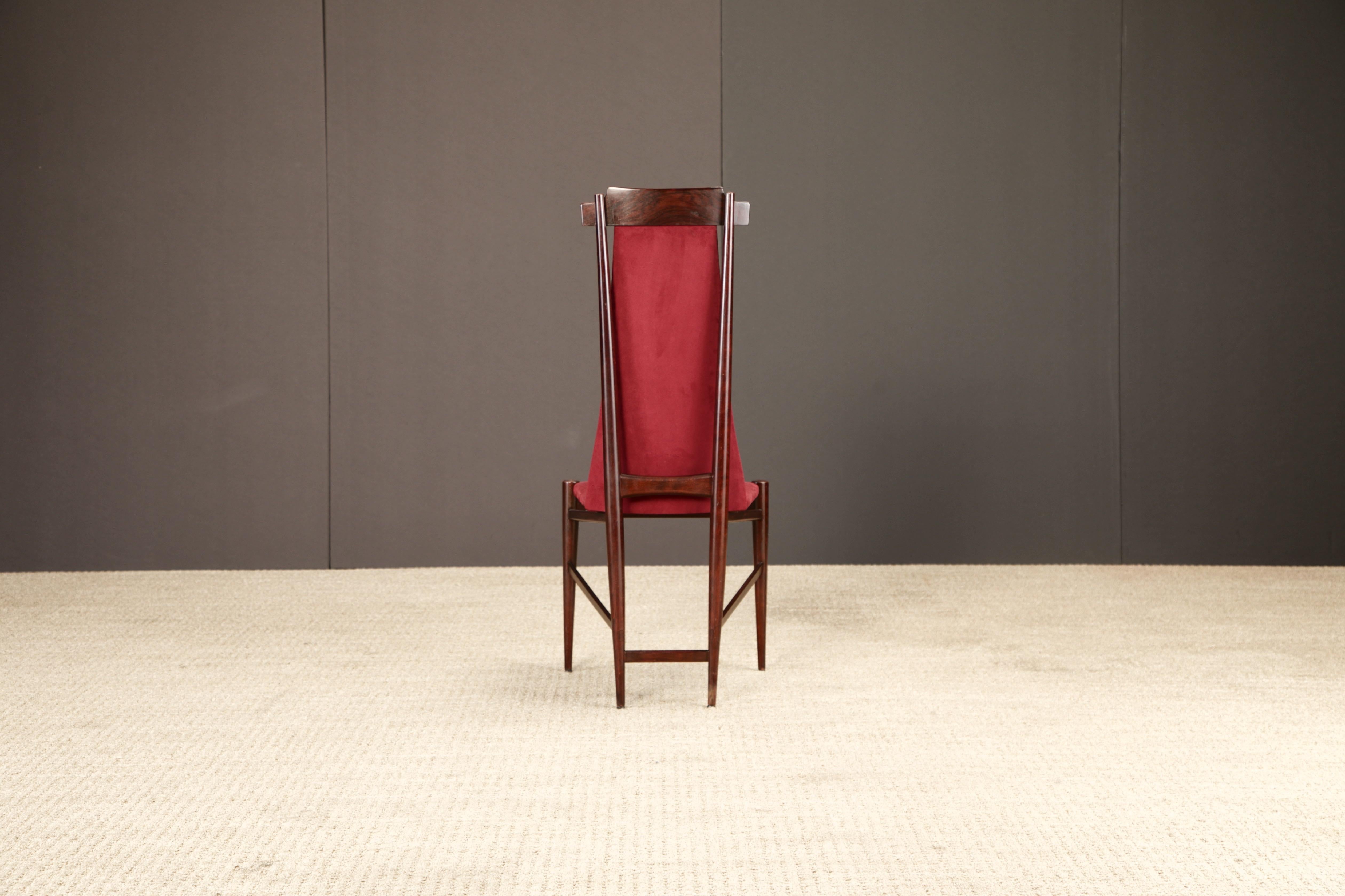 Sergio Rodrigues Set of 6 Brazilian Modern Dining Chairs in Rosewood, 1950s For Sale 10