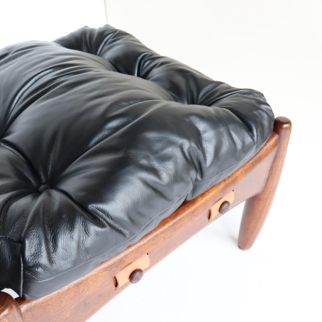Rosewood Sergio Rodrigues Sheriff Chair and Ottoman with new Leather upholstery 7