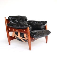 Rosewood Sergio Rodrigues Sheriff Chair and Ottoman with new Leather upholstery