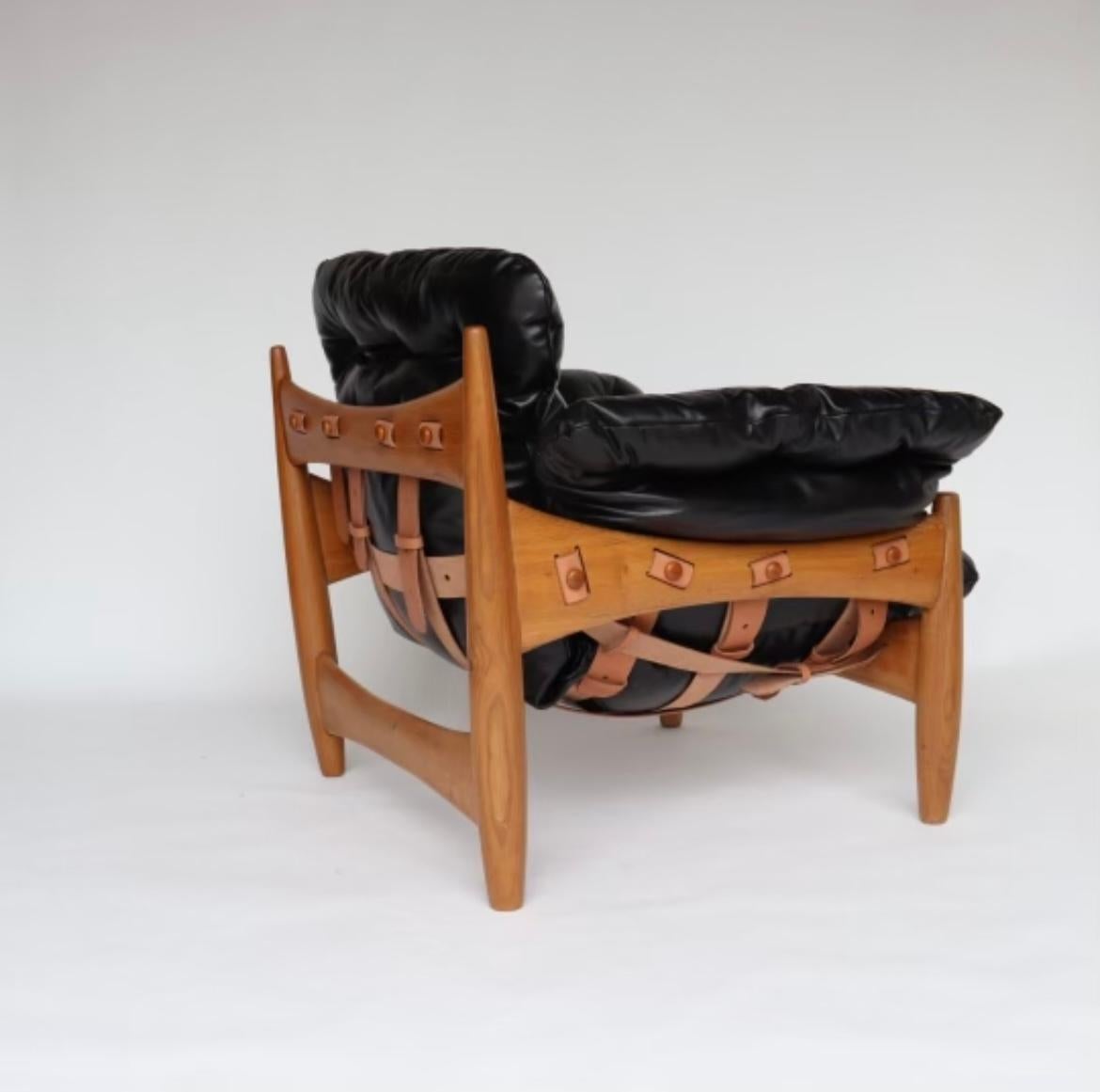 Mid-Century Modern Sergio Rodrigues Sheriff Chair in new leather