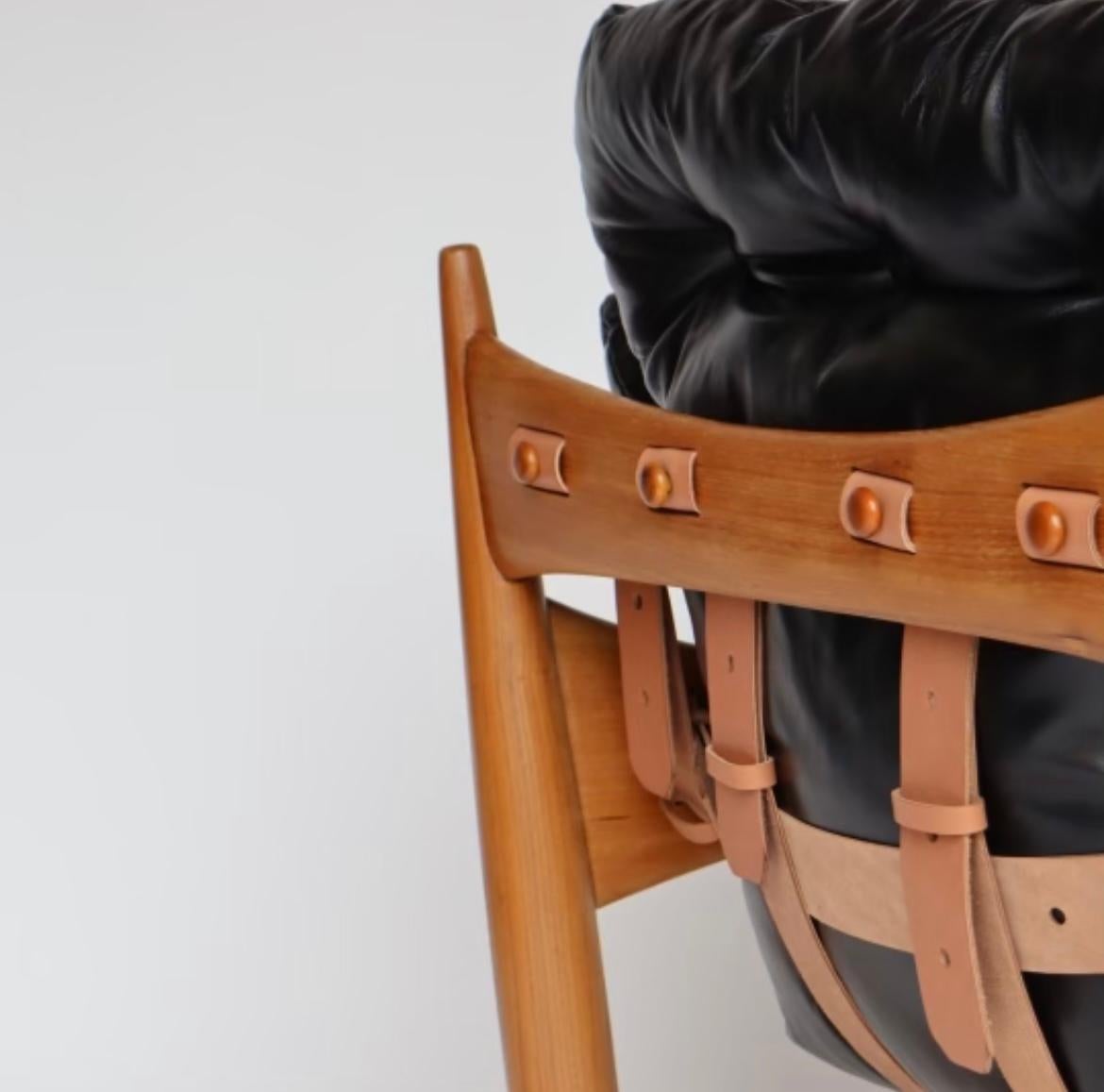 Italian Sergio Rodrigues Sheriff Chair in new leather
