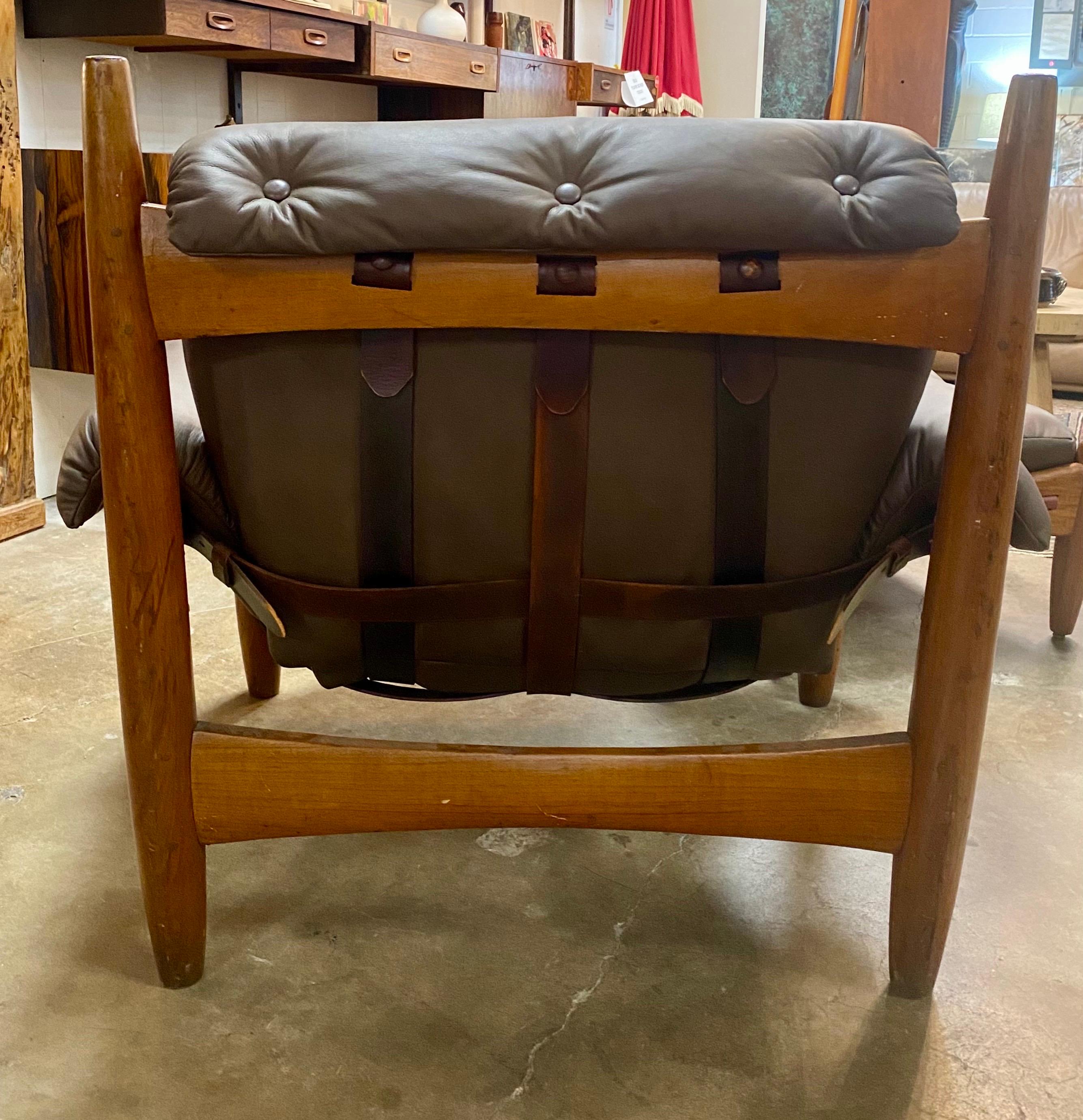 20th Century Sergio Rodrigues 'Sheriff' Lounge Chair with Ottoman For Sale