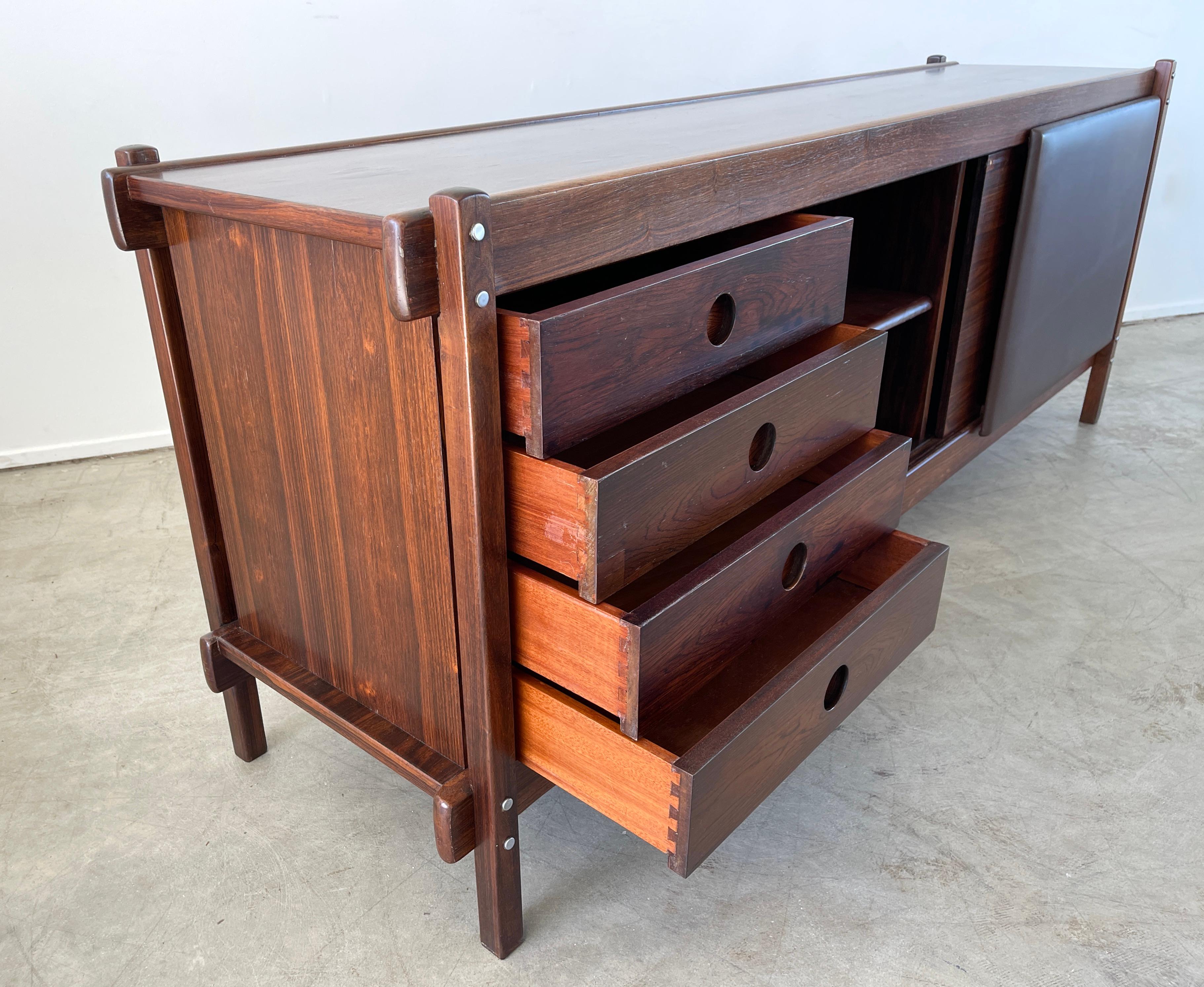 Leather Sergio Rodrigues Sideboard For Sale