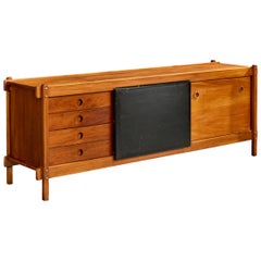 Sergio Rodrigues, Sideboard, Freijó, Leather, Brazil, 1960s