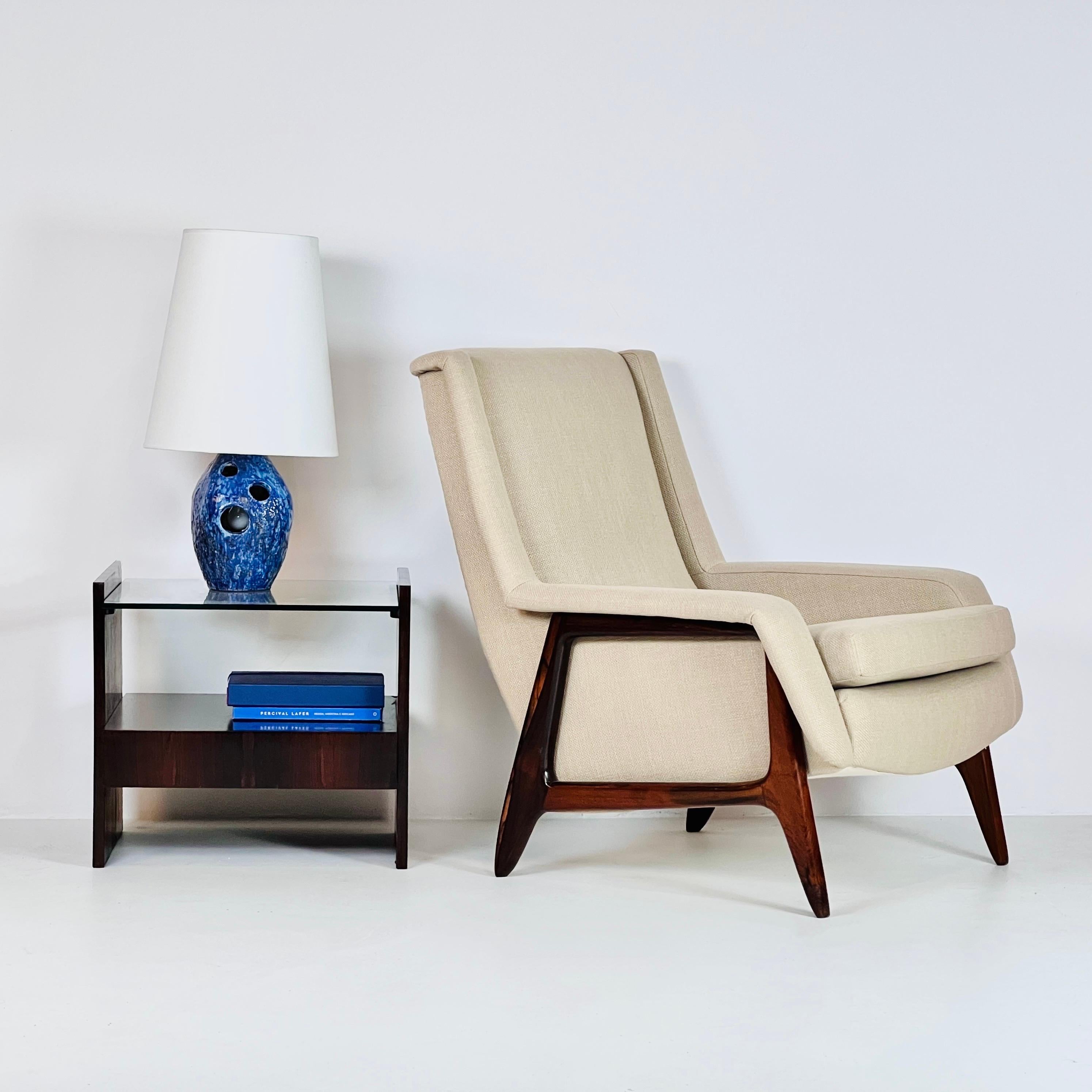Brazilian Sérgio Rodrigues 'Stella Alta' Rosewood Jacaranda Lounge Chair Brazil 1965 Oca For Sale