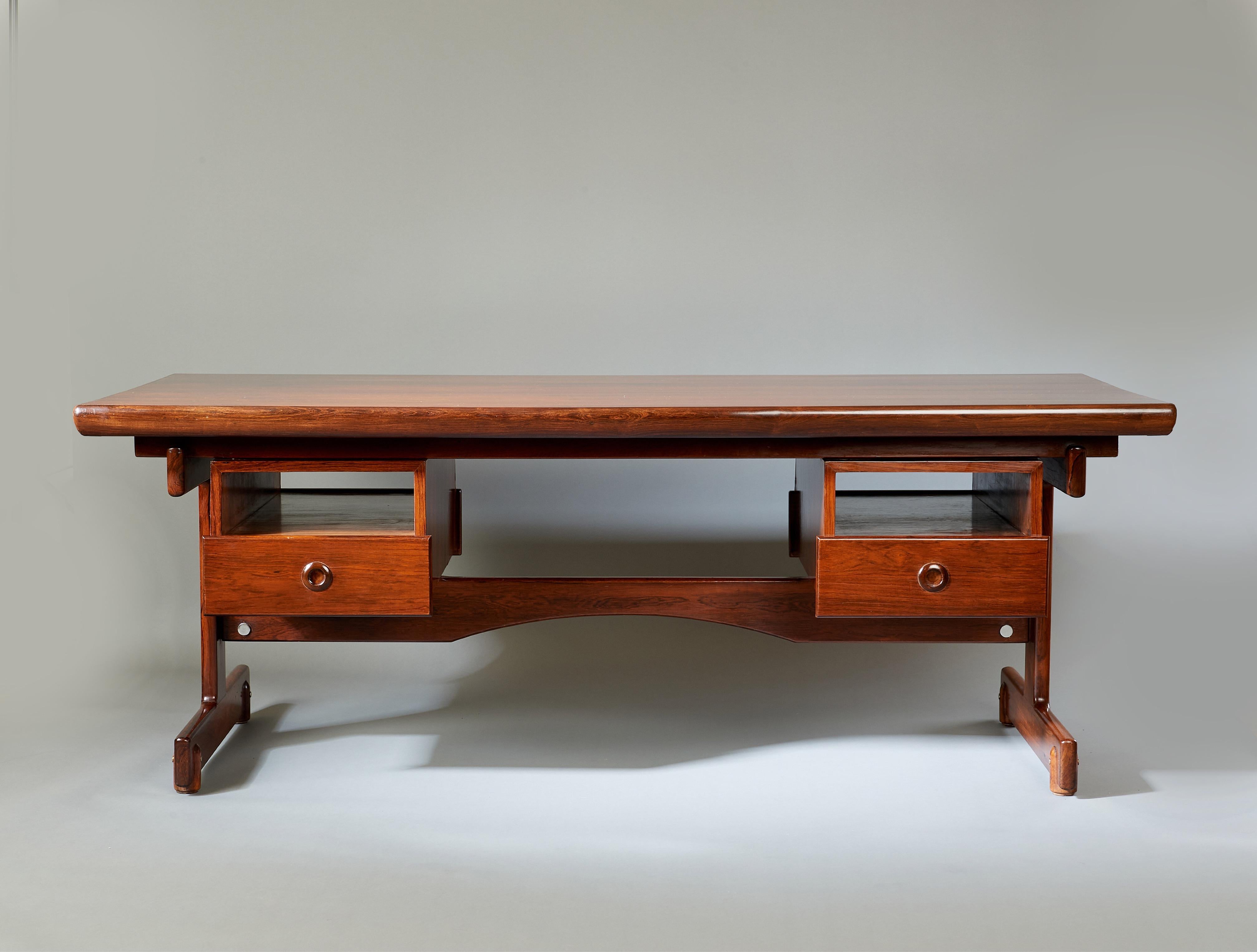 Sergio Rodrigues, Stunning and Monumental Modernist Desk, Brazil, 1962 In Good Condition In New York, NY