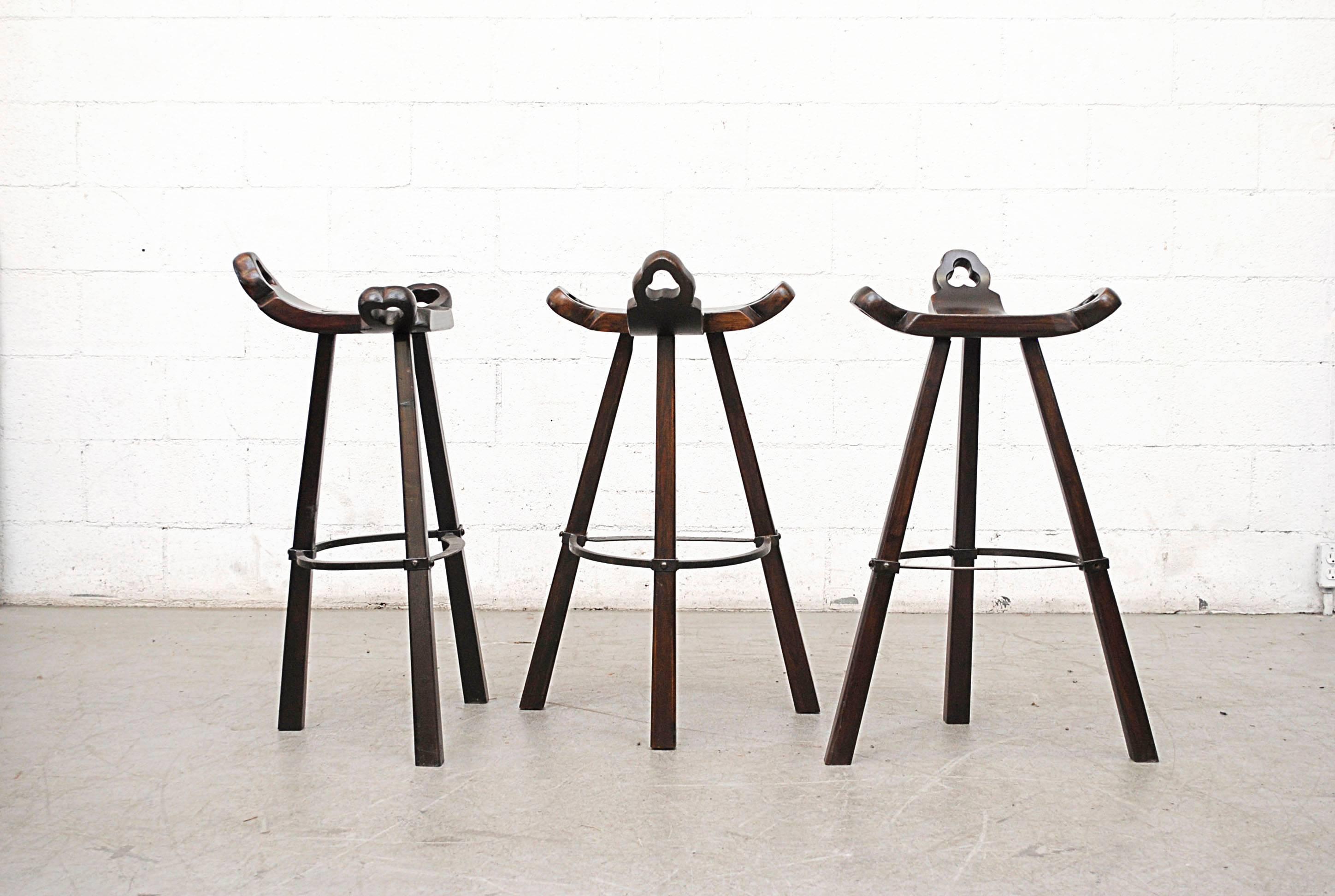 Mid-Century Modern Sergio Rodrigues Style Bar Stools