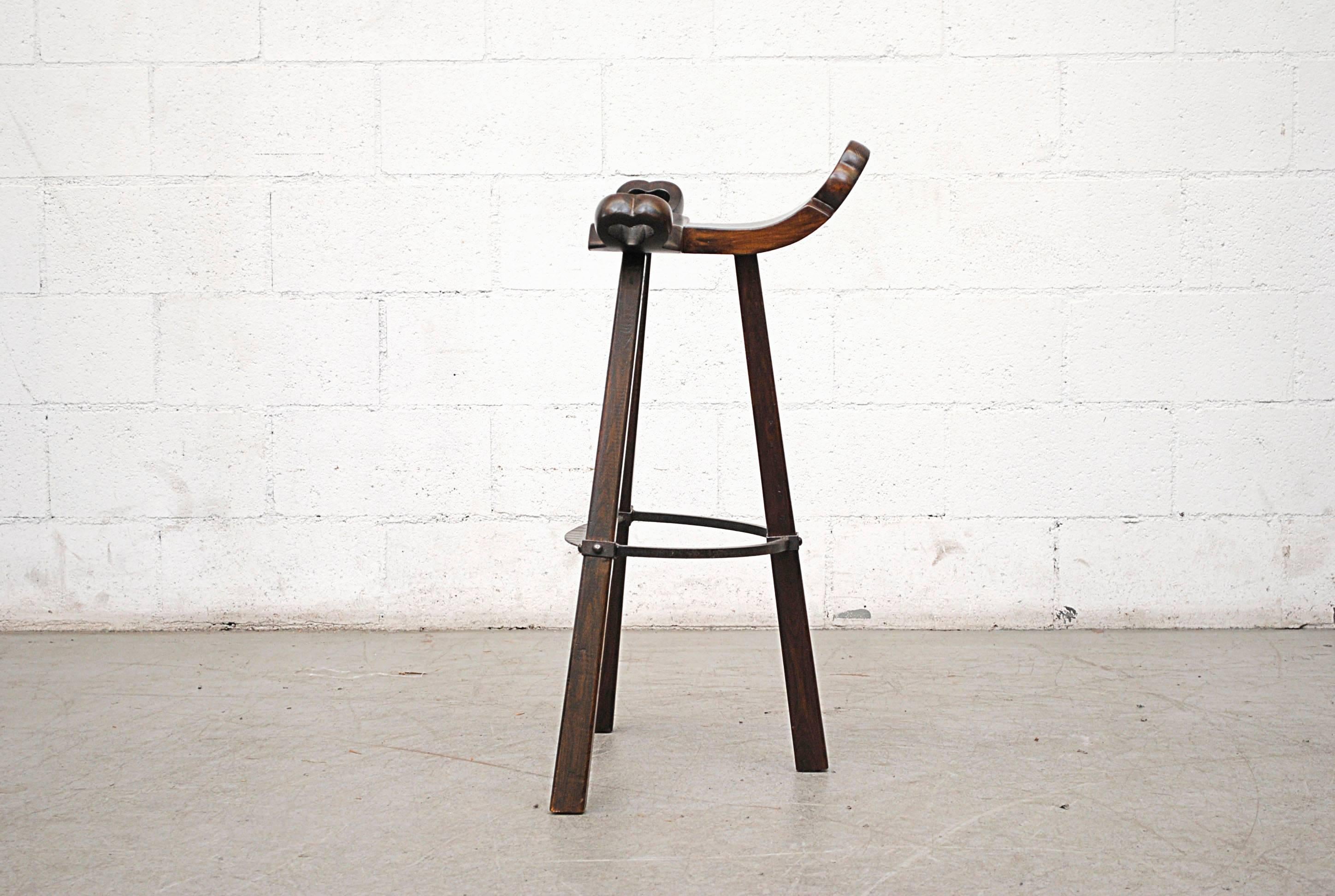 Late 20th Century Sergio Rodrigues Style Bar Stools