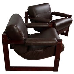 Fauteuils en bois de jacaranda de style Sergio Rodrigues