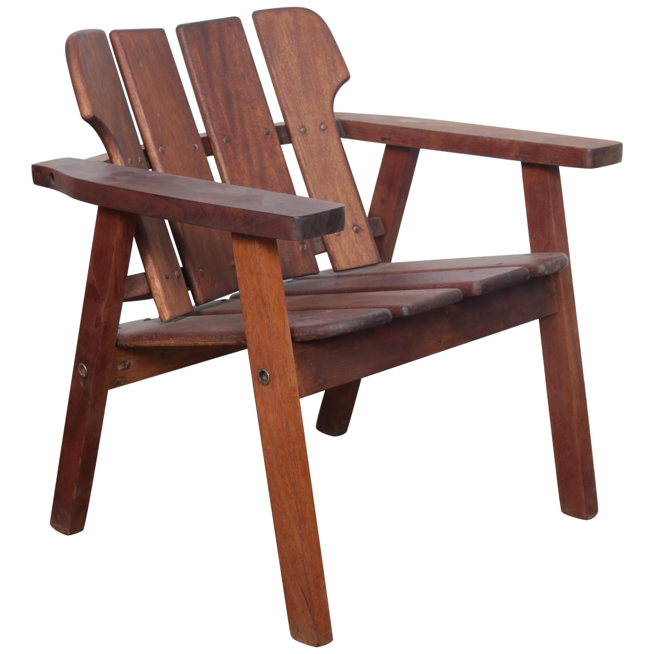 Sergio Rodrigues "Taj" Solid Vinhatico Wood Slatted Chair, Brazil