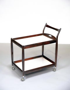 Sergio Rodrigues, Tea Trolley "Vertis", c. 1960. Solid wood, white Formica