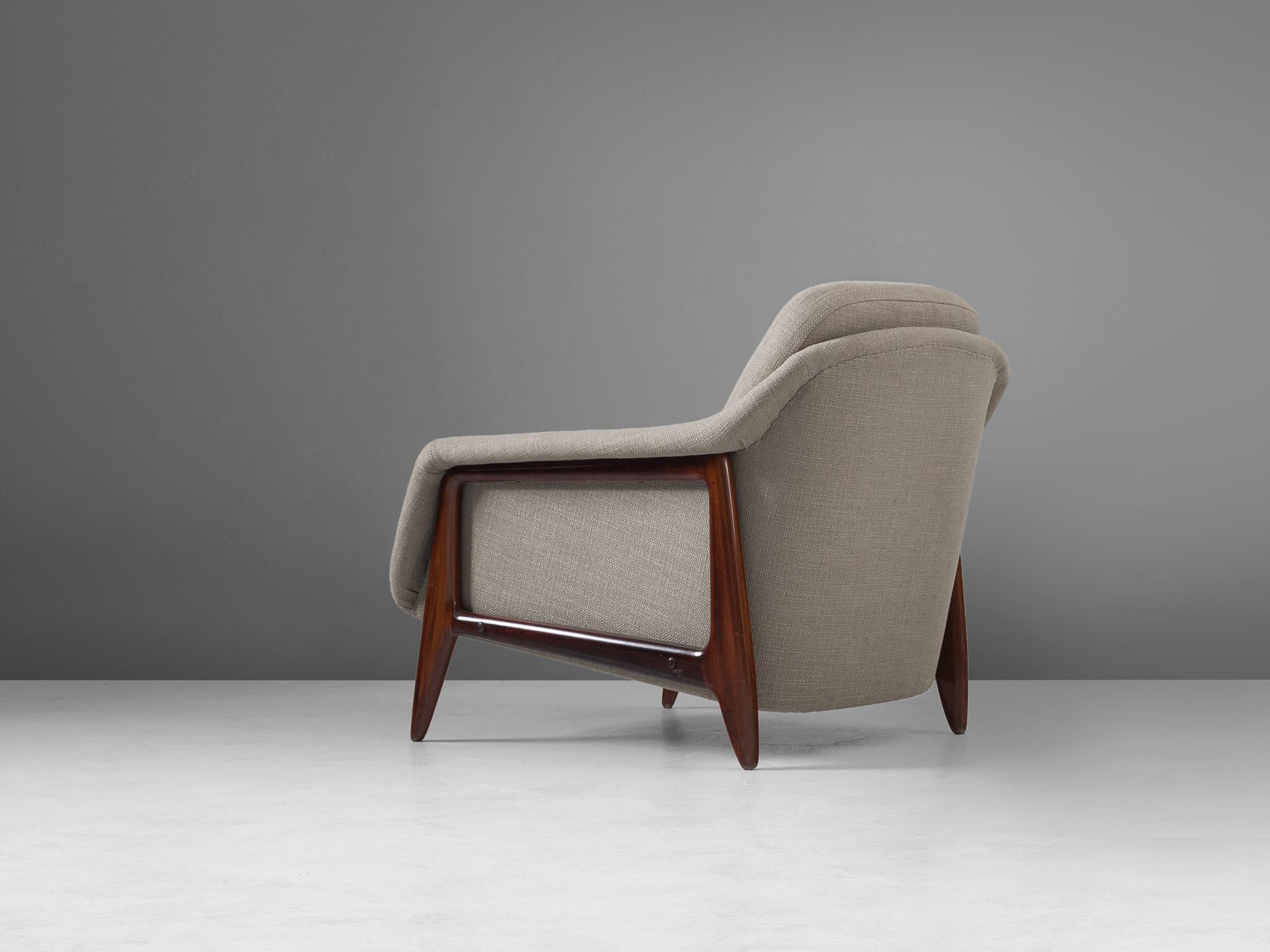 Mid-Century Modern Sergio Rodrigues Customizable 'Stella' Lounge Chair in Rosewood