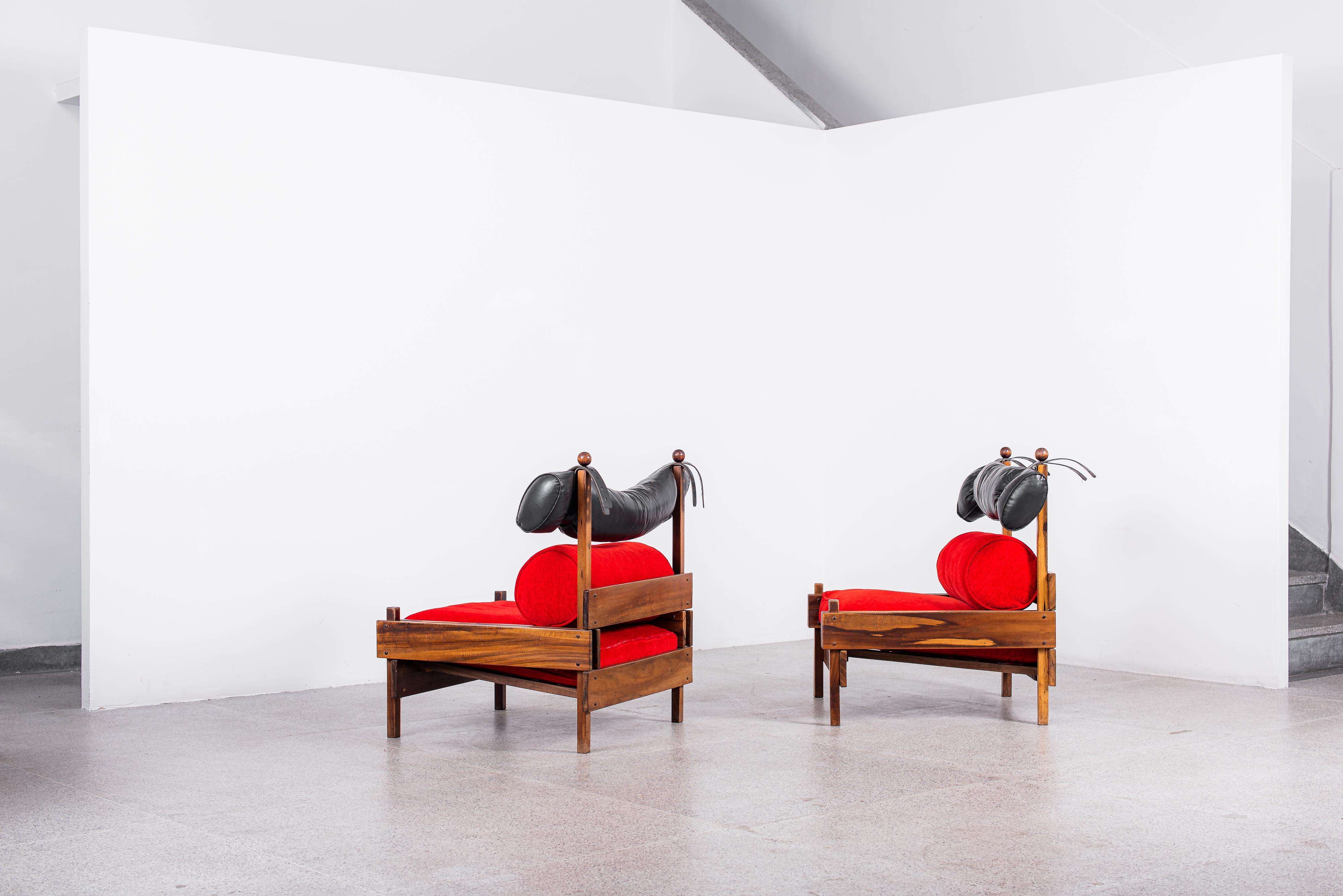 Leather Sérgio Rodrigues, Tonico Armchair, 1962 For Sale
