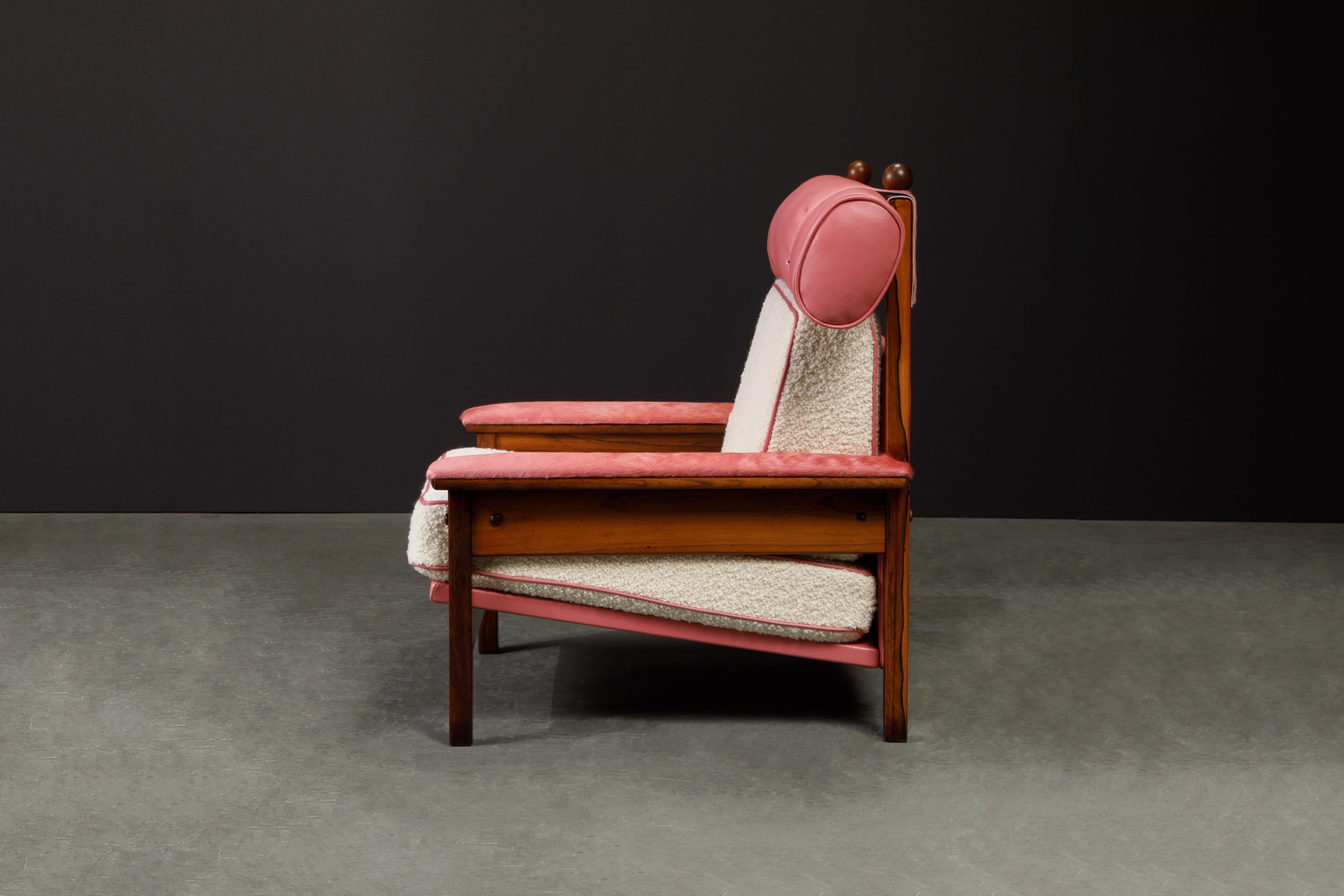 Sergio Rodrigues 'Tonico' Jacaranda, Leather and Alpaca Armchairs, 1960s Brazil 8