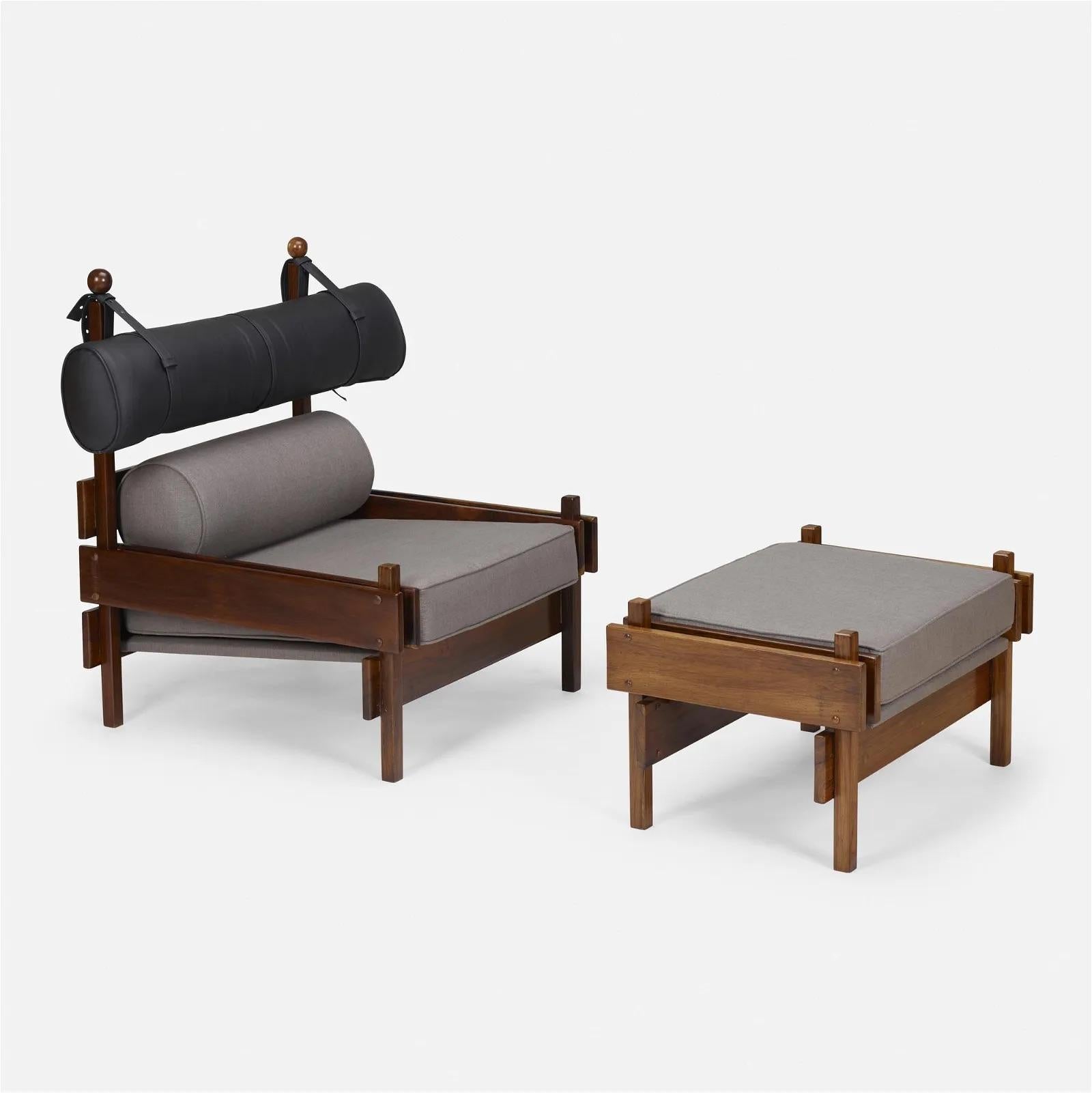 Sergio Rodrigues Tonico Lounge Chairs with Ottomans, 1960s Brazil For Sale 2