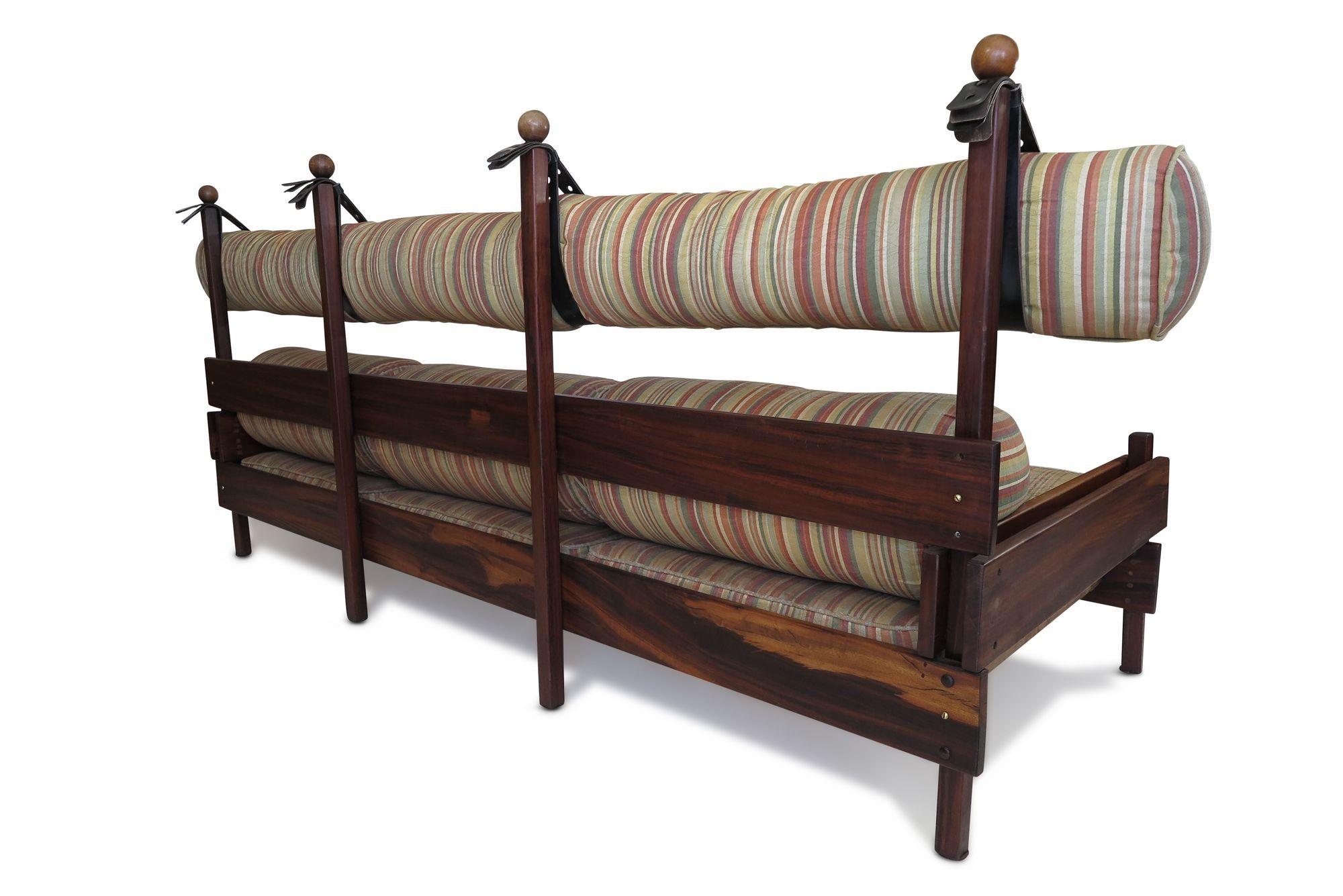 Leather Sergio Rodrigues Tonico Sofa, By OCA/Meia-Pataca, Brazil, 1962 for Reupholstery For Sale