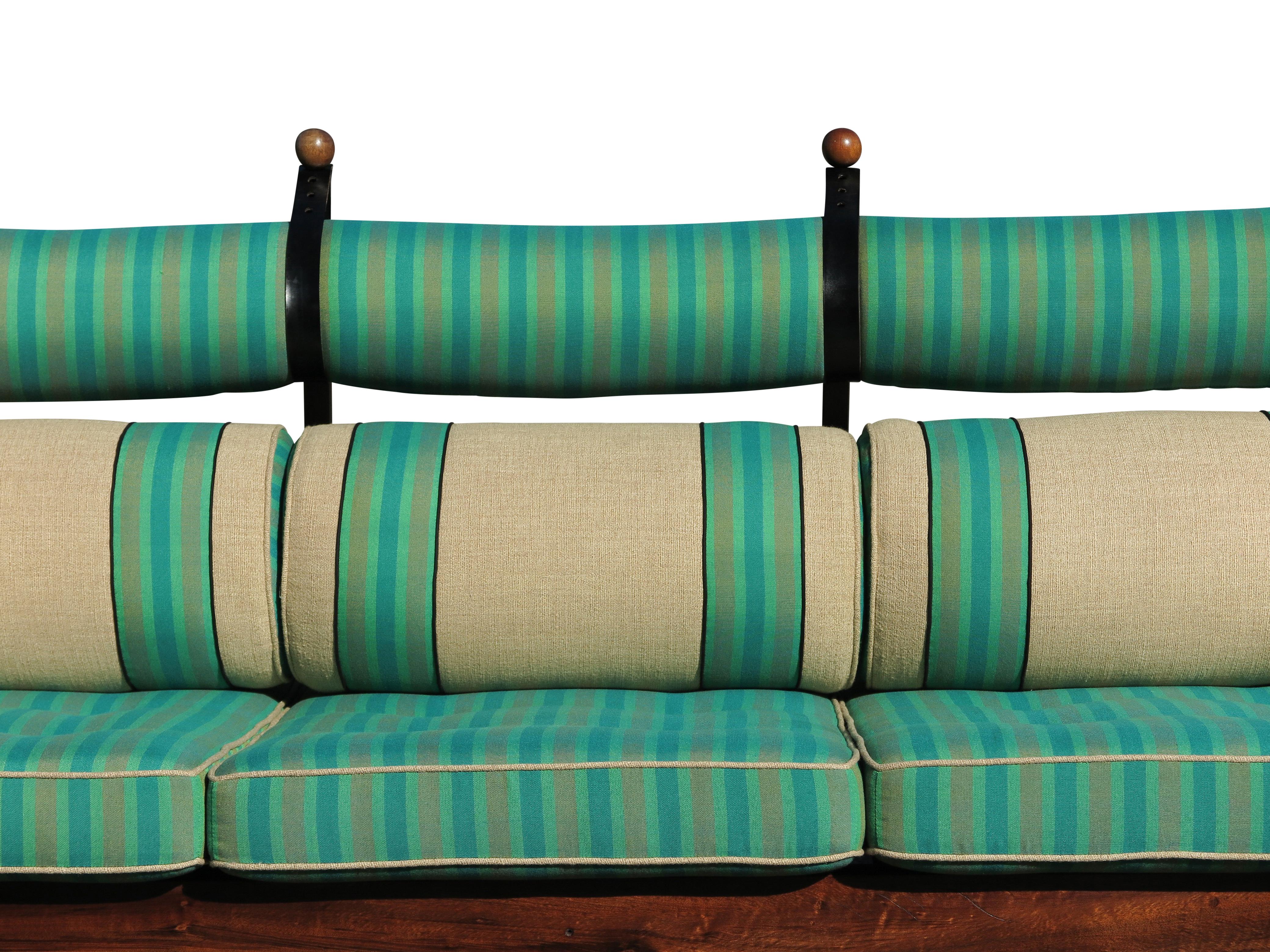 Sergio Rodrigues Tonico Sofa -SF Fall Show, upholstery by David Kleinberg For Sale 5