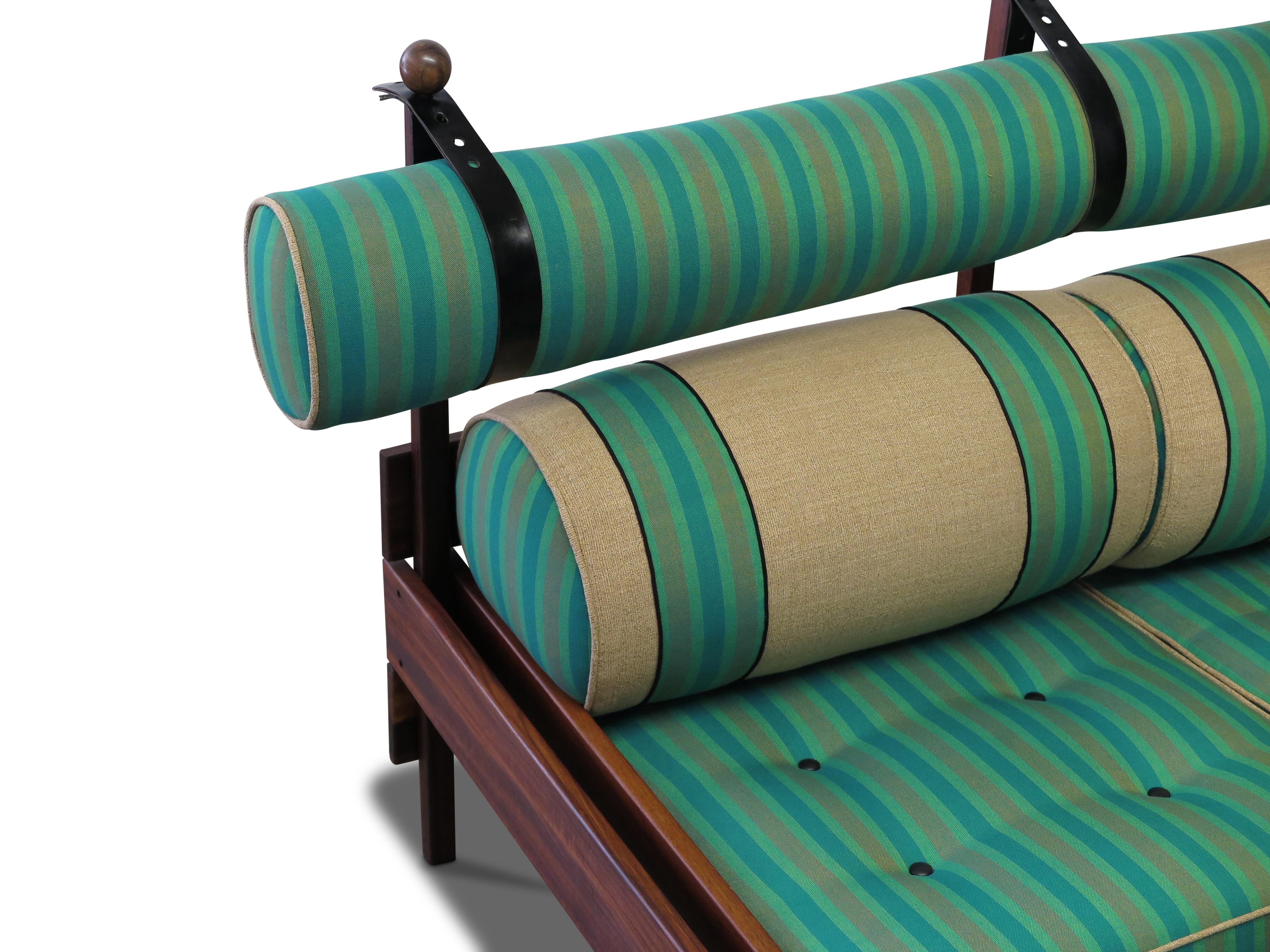 Sergio Rodrigues Tonico Sofa -SF Fall Show, upholstery by David Kleinberg For Sale 8