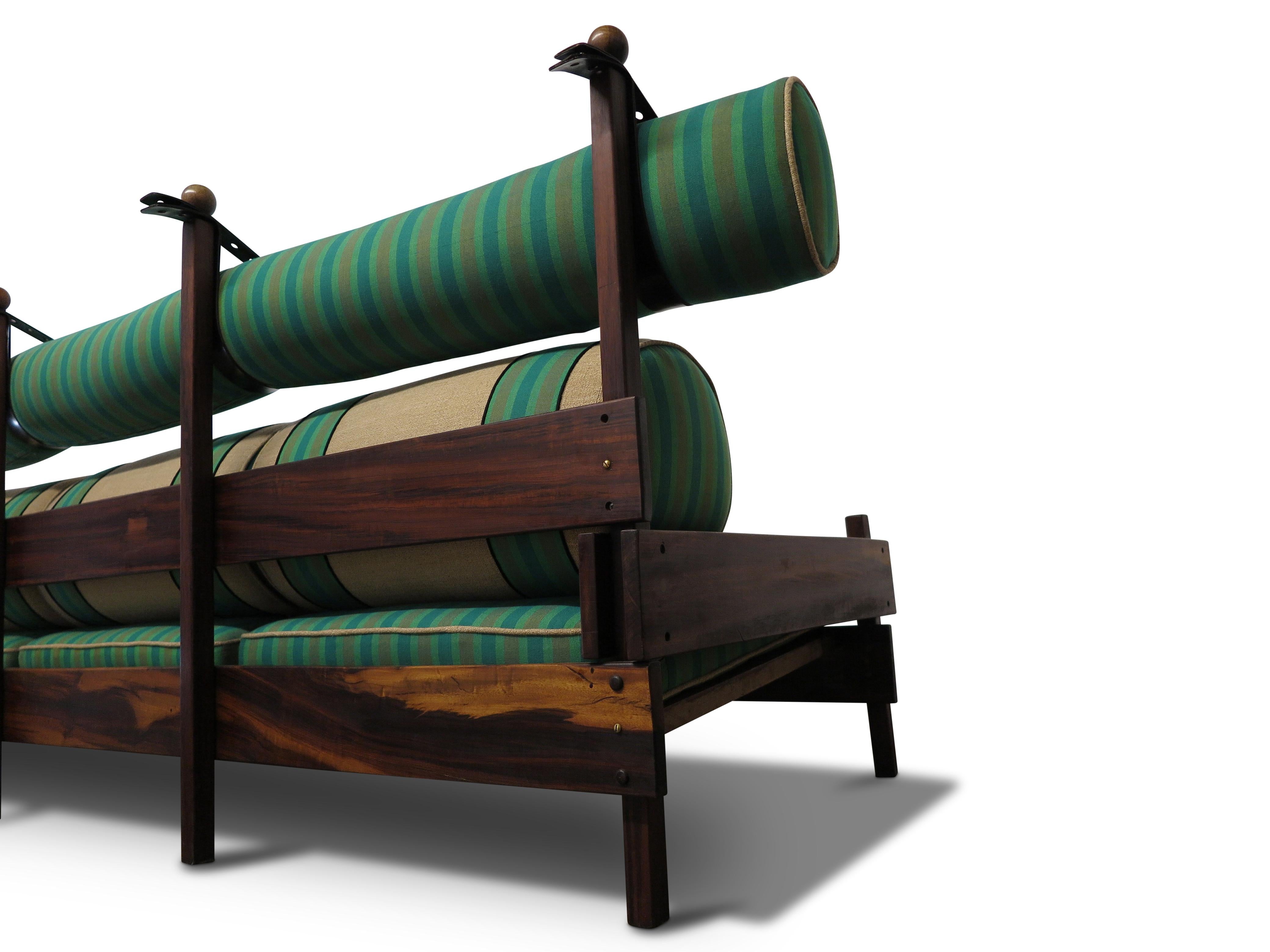 20th Century Sergio Rodrigues Tonico Sofa -SF Fall Show, upholstery by David Kleinberg For Sale