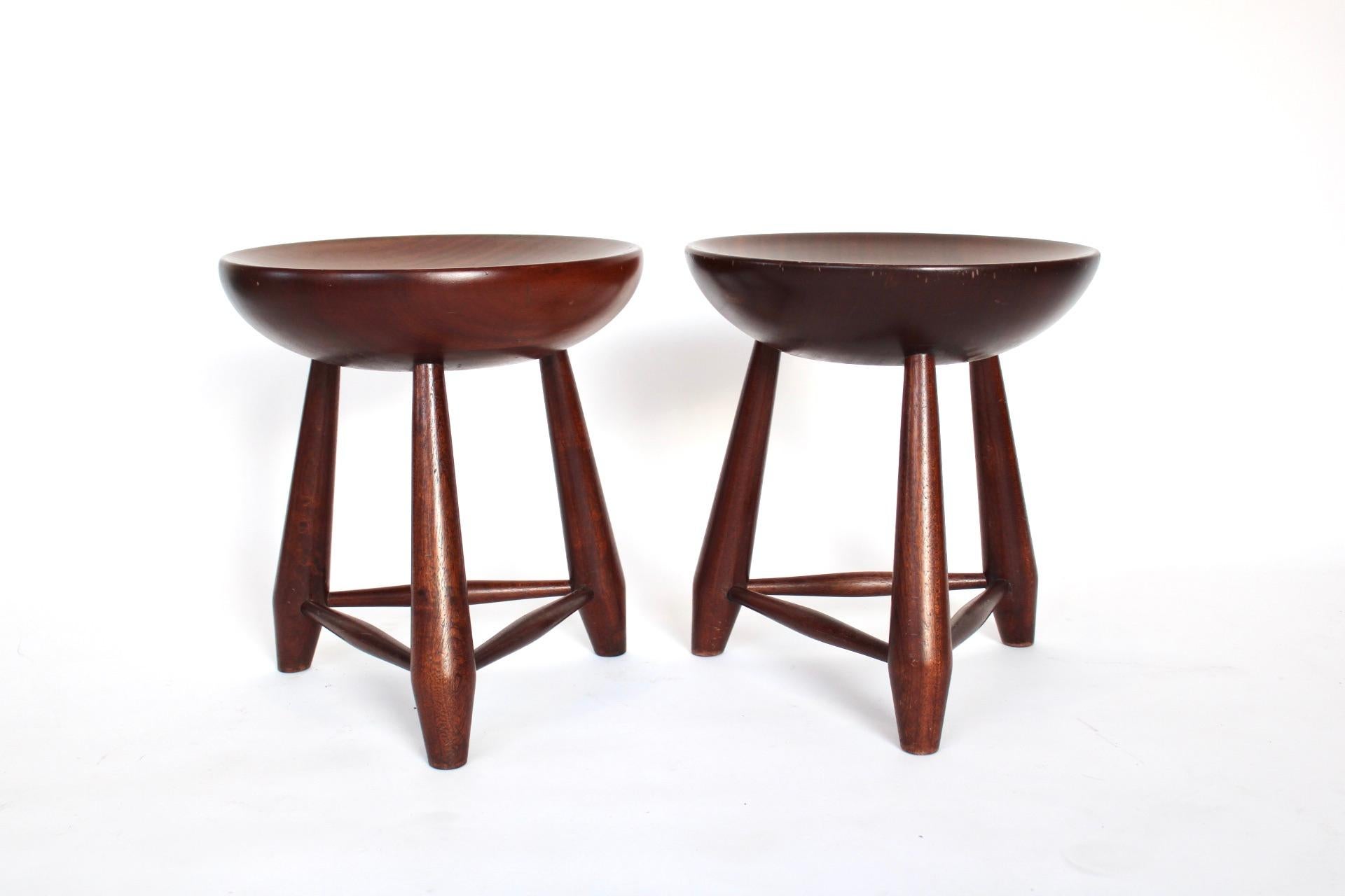 Sergio Rodriguez Mocho Stools Brazil Pair c1954 In Good Condition For Sale In Chicago, IL
