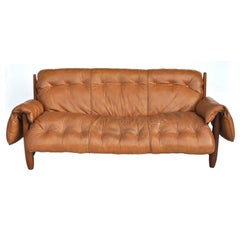 Sergio Rodriques For Stendig Rosewood Leather Mole Sofa