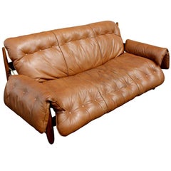 Sergio Rodriques For Stendig Rosewood Leather Mole Sofa