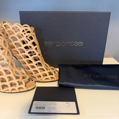 Sergio Rossi Beige Leather Open Toe size 38.5