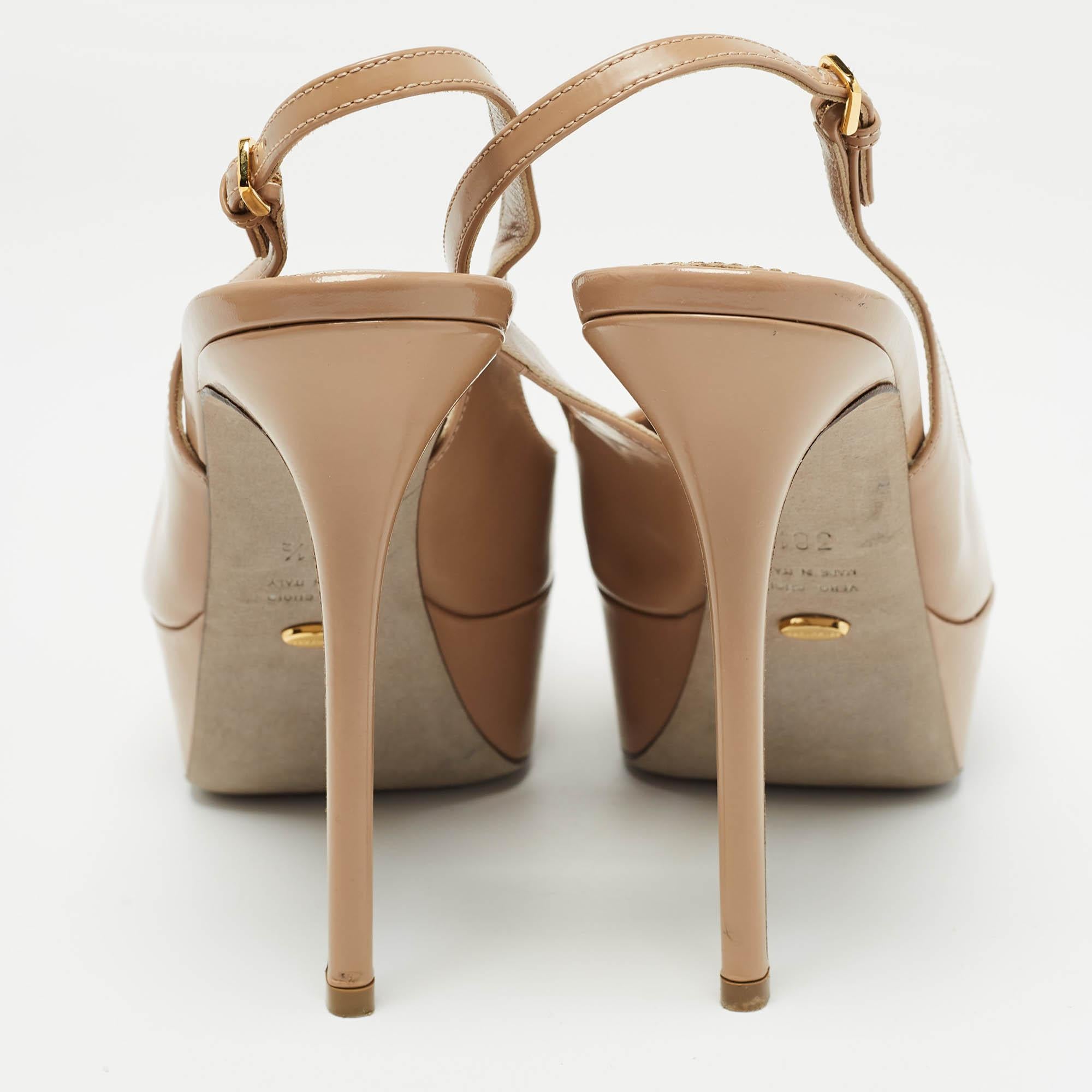 Sergio Rossi Beige Leather Peep Toe Slingback Pumps Size 38.5 1