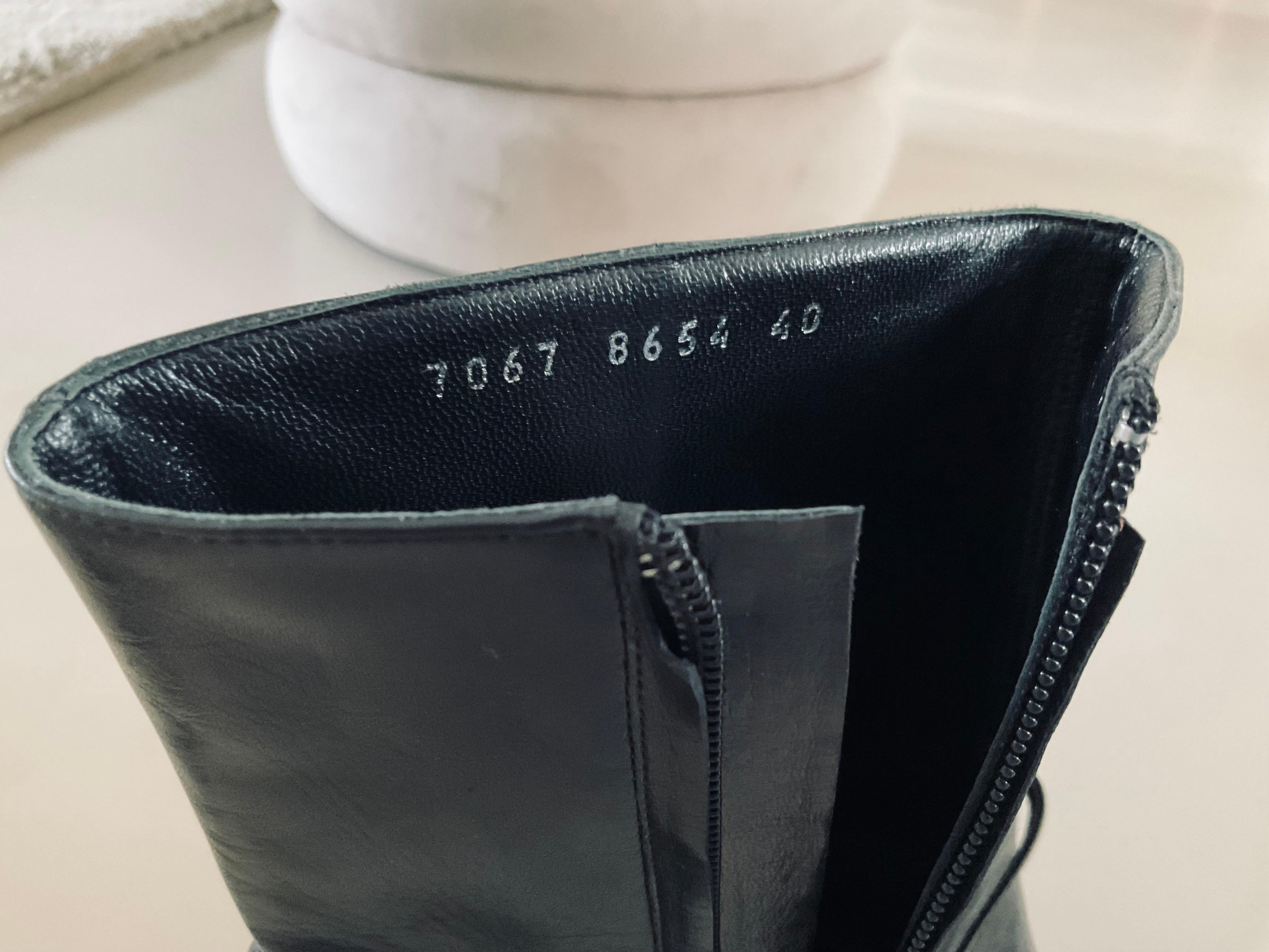 Sergio Rossi Bottes noires à talons hauts 90s en vente 5