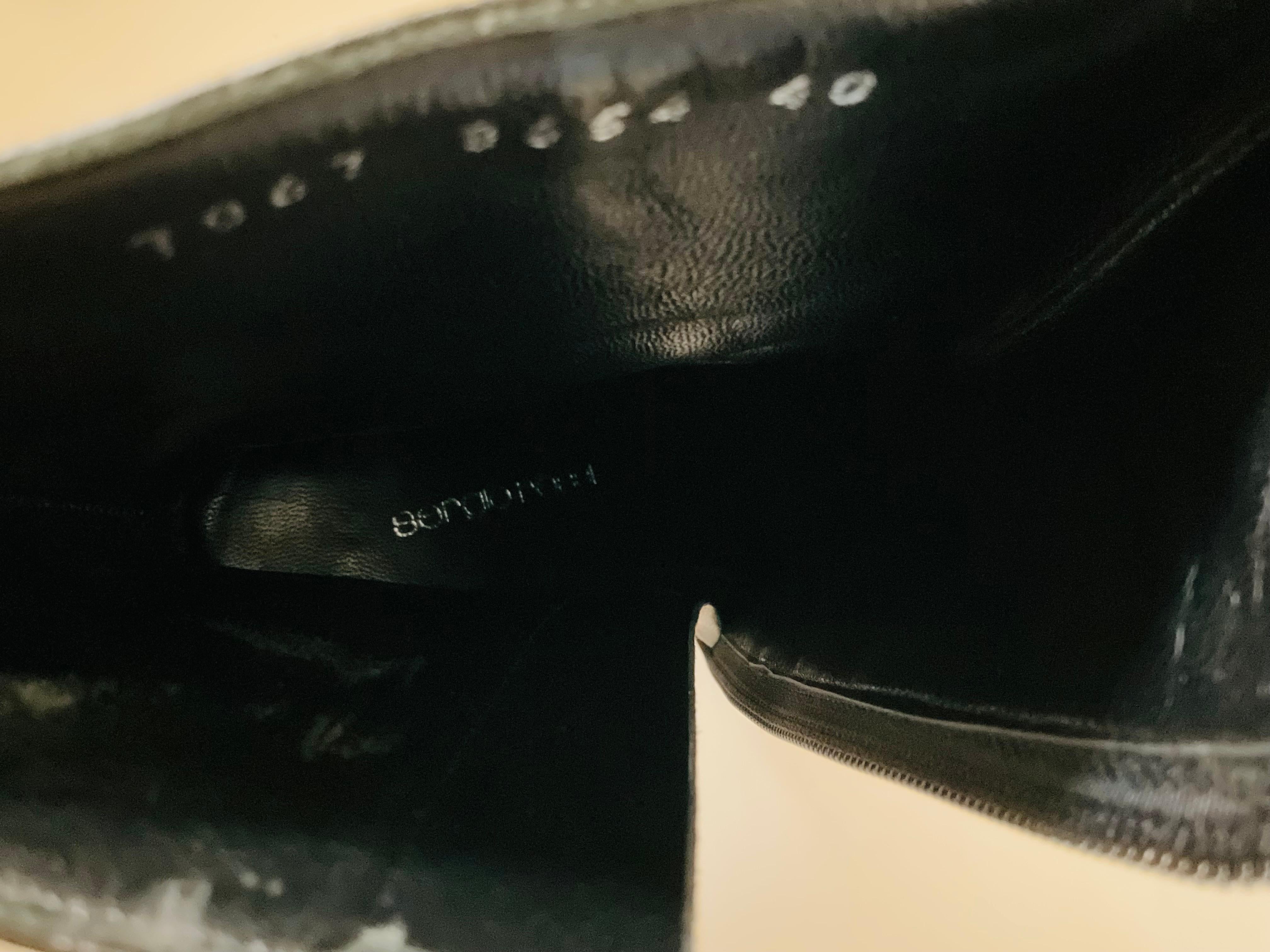 Sergio Rossi Bottes noires à talons hauts 90s en vente 6