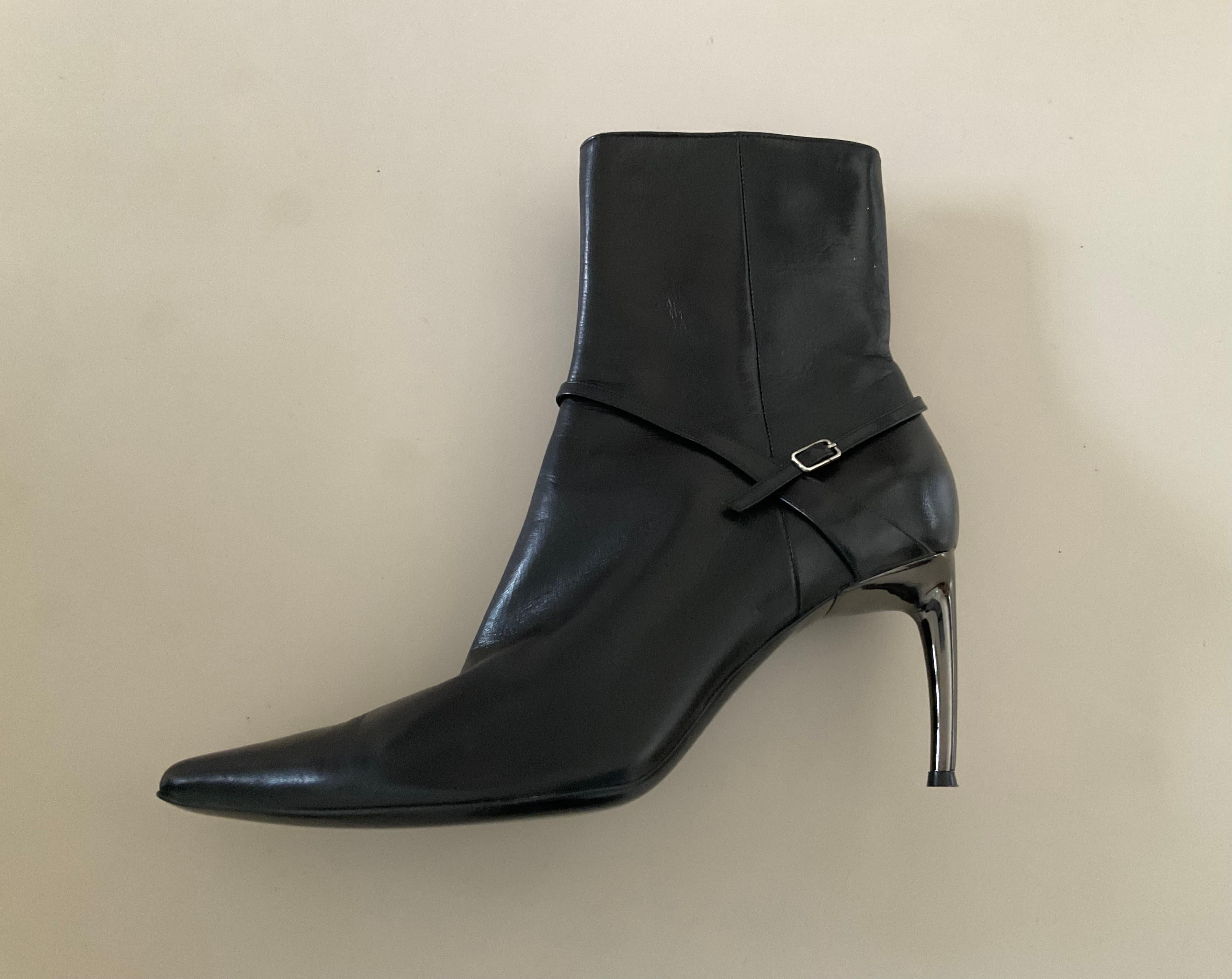 Sergio Rossi Bottes noires à talons hauts 90s Pour femmes en vente