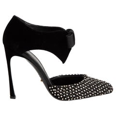Sergio Rossi Black Crystal Embellished Pumps Size IT 38