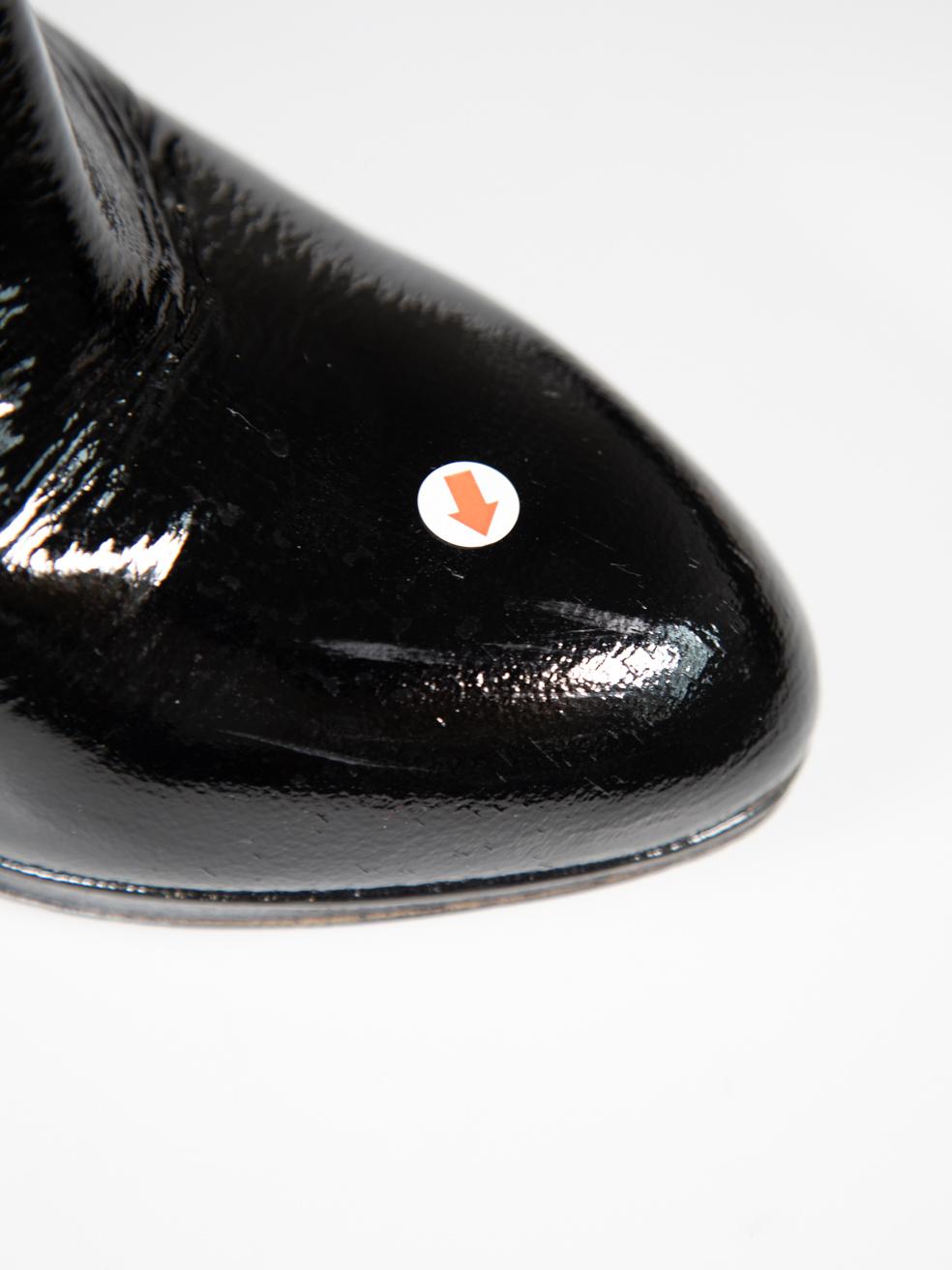 Sergio Rossi Schwarz hochhackige Lackstiefel Größe IT 39.5 im Angebot 6